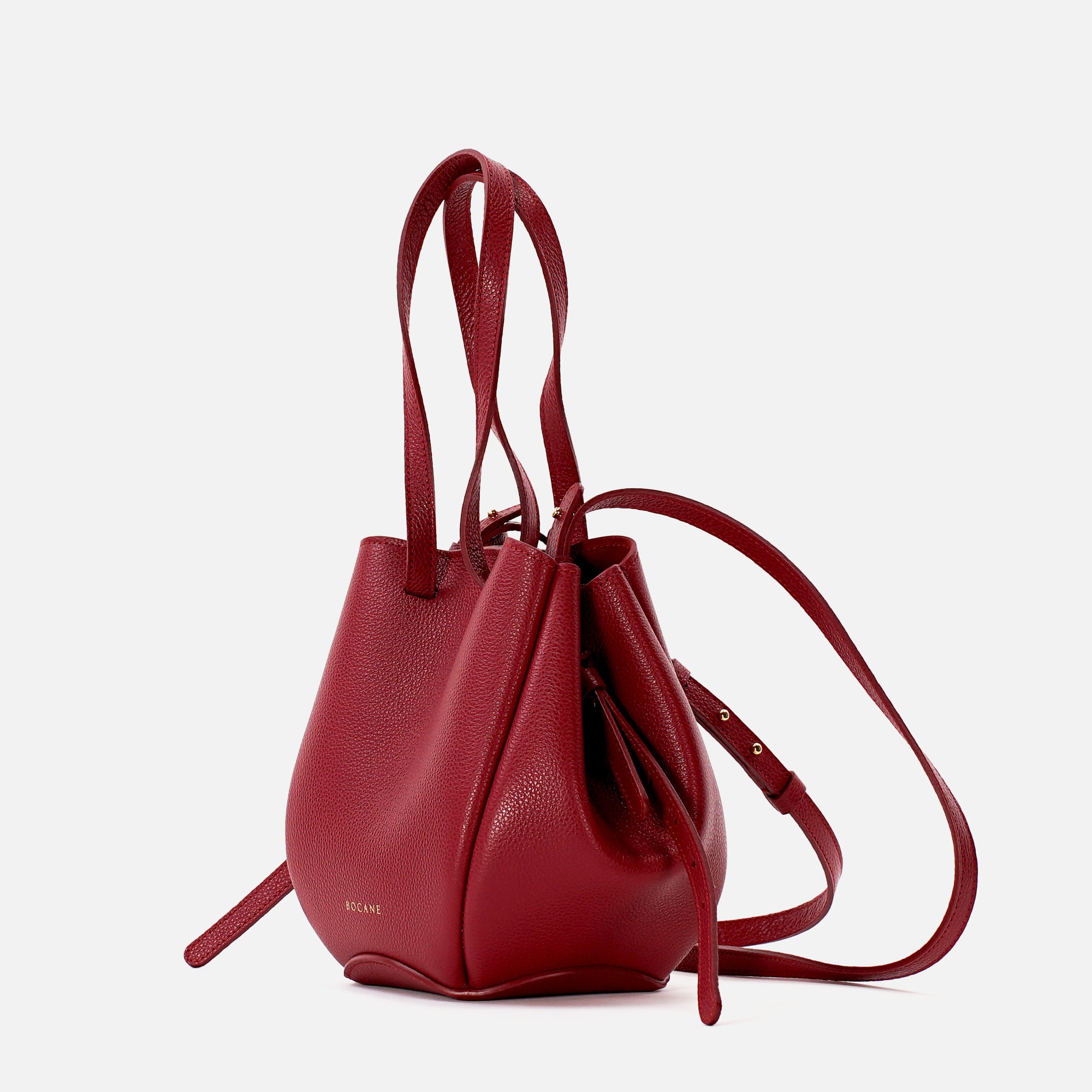 Mini Pétale Bag, Textured Leather, Red, with Extras