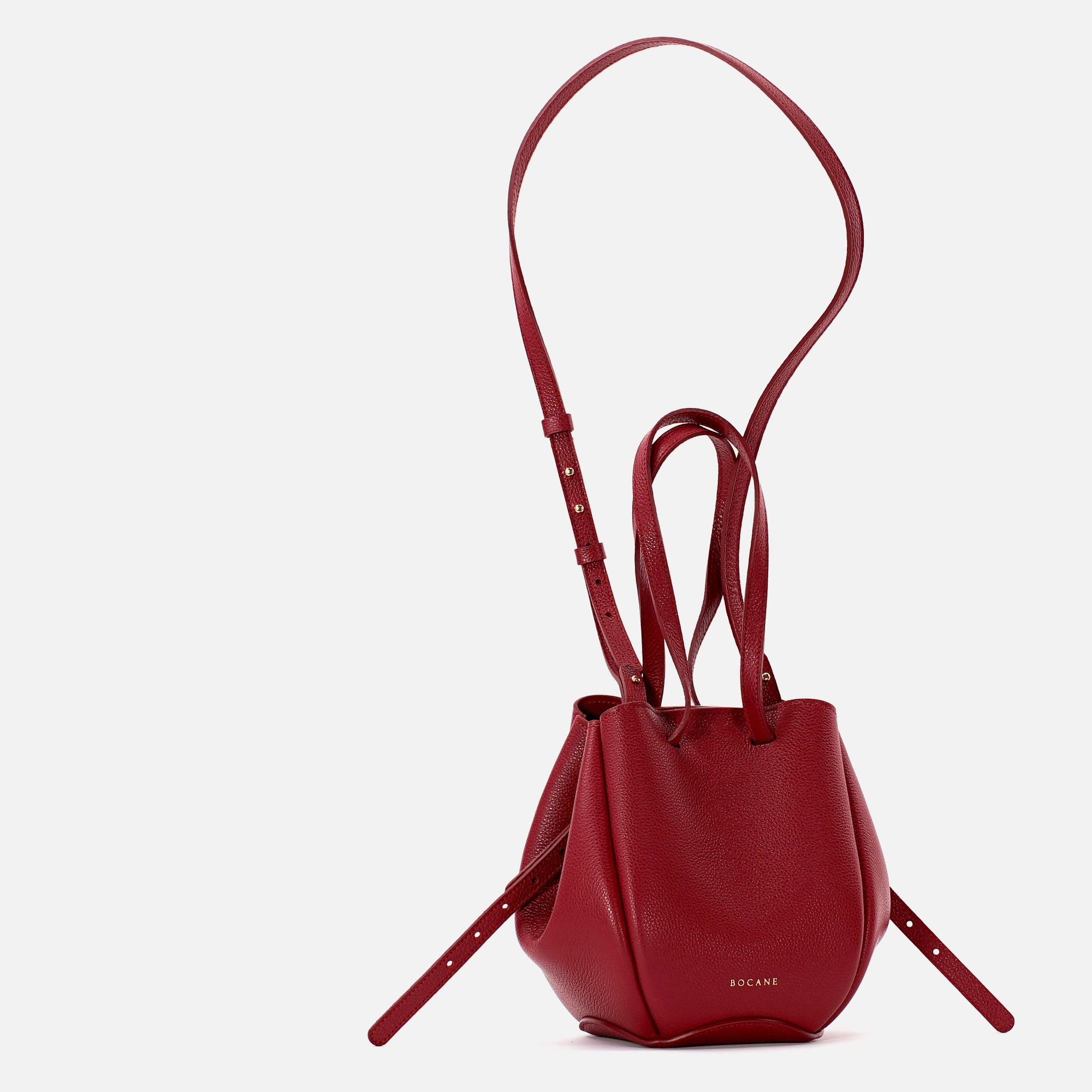 Mini Pétale Bag, Textured Leather, Red, with Extras