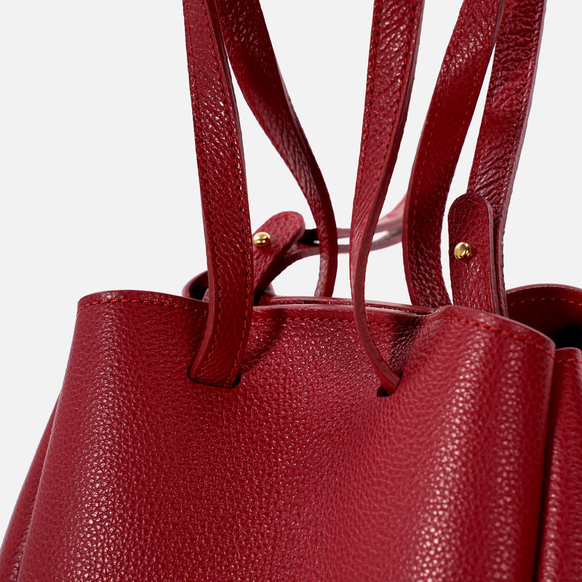 Mini Pétale Bag, Textured Leather, Red, with Extras