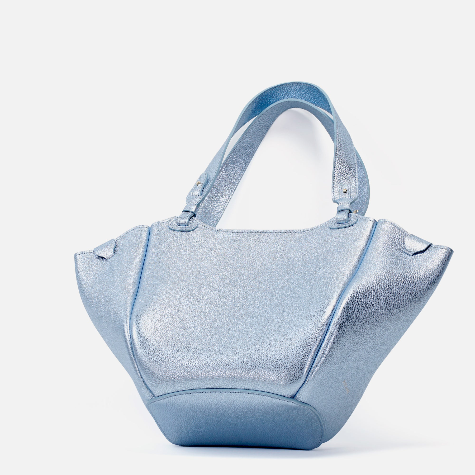 Orée Bag, Textured Leather, Metallic Blue