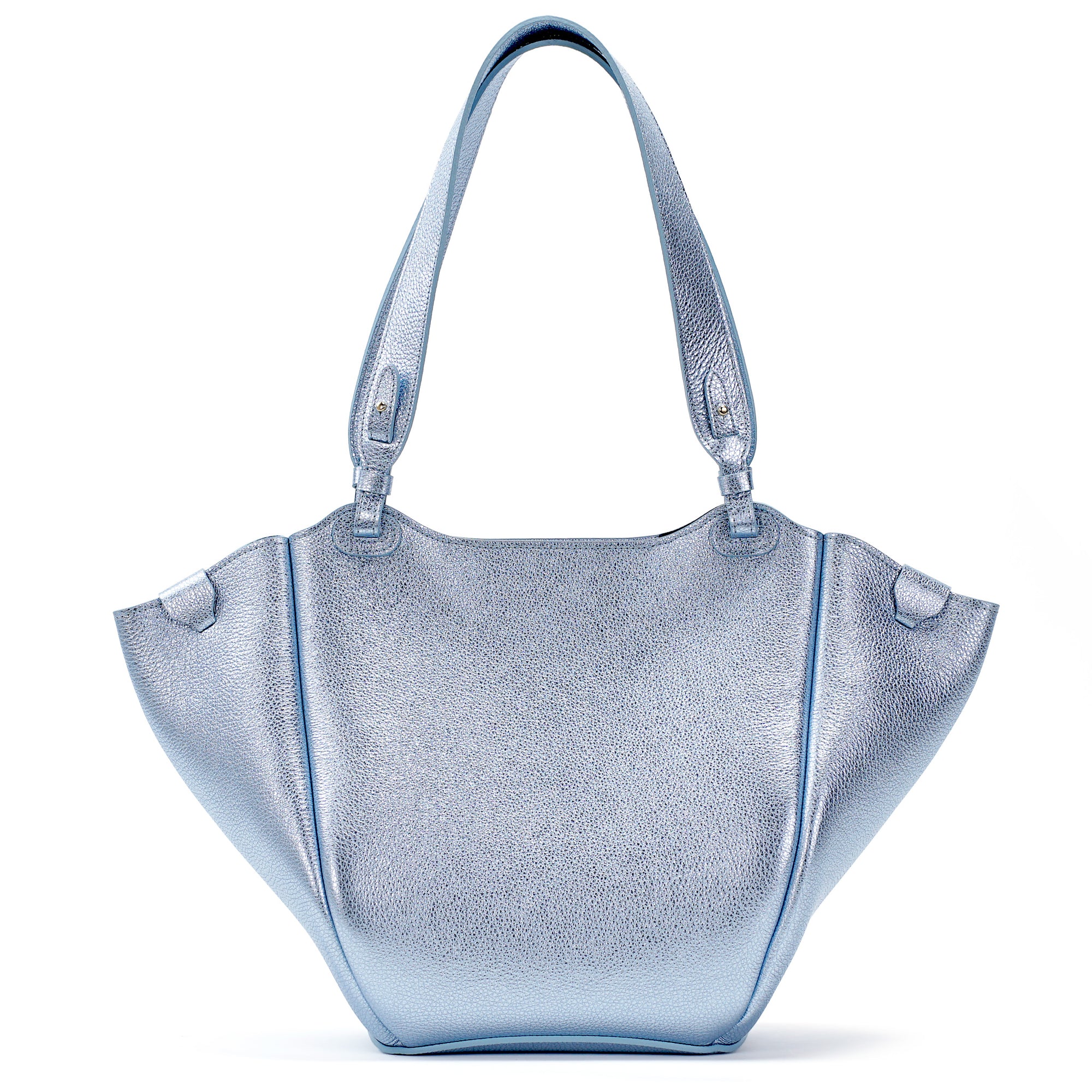 Orée Bag, Textured Leather, Metallic Blue