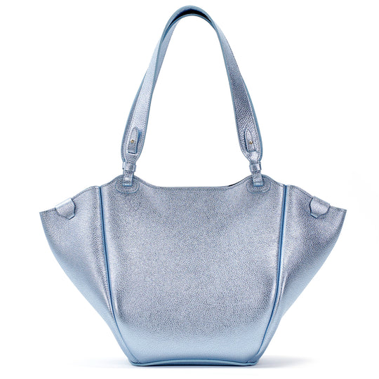 Orée Bag, Textured Leather, Metallic Blue