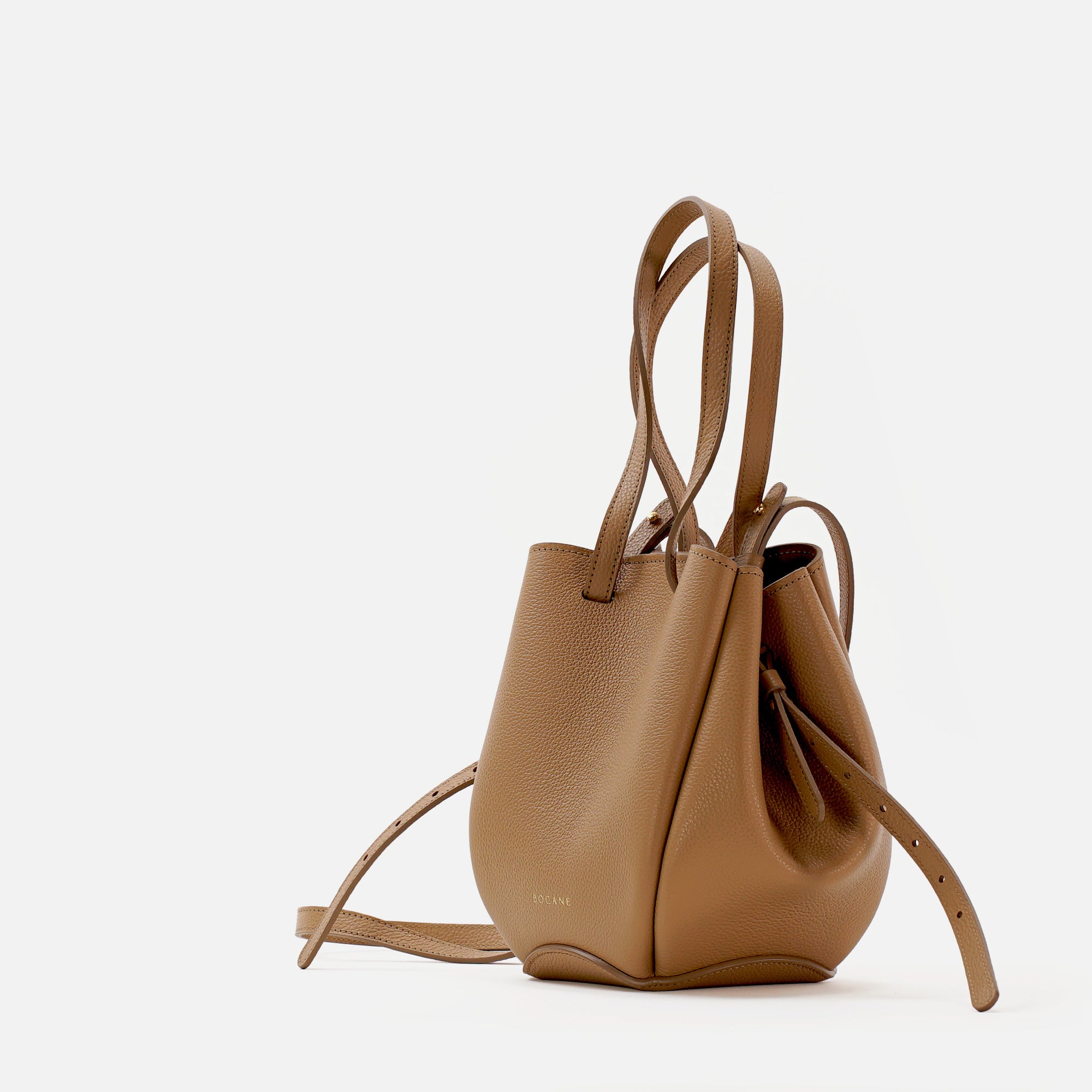 Mini Pétale Bag, Textured Leather, Cappuccino, with Extras