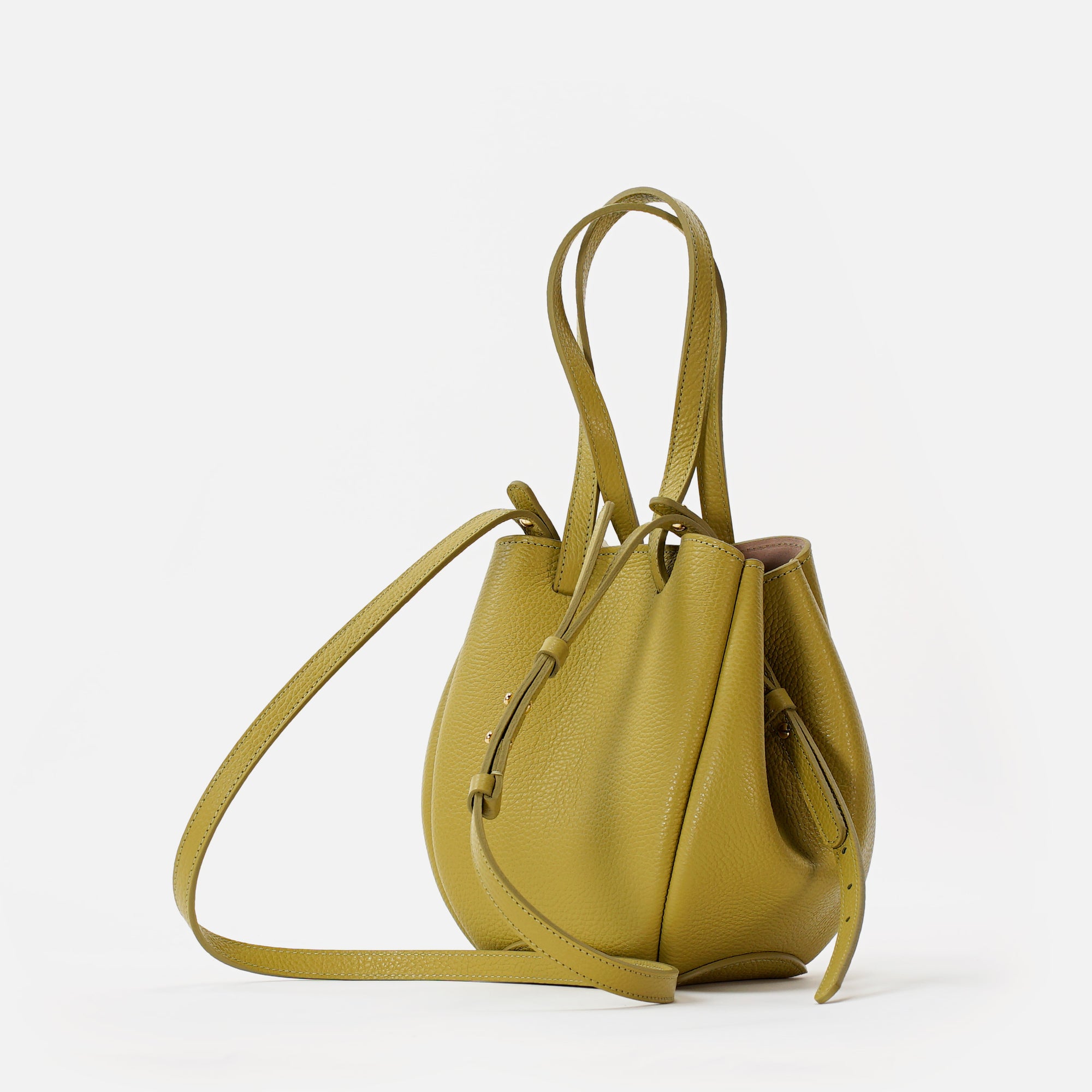 Mini Pétale Bag, Textured Leather, Vinaigrette Green, with Extras