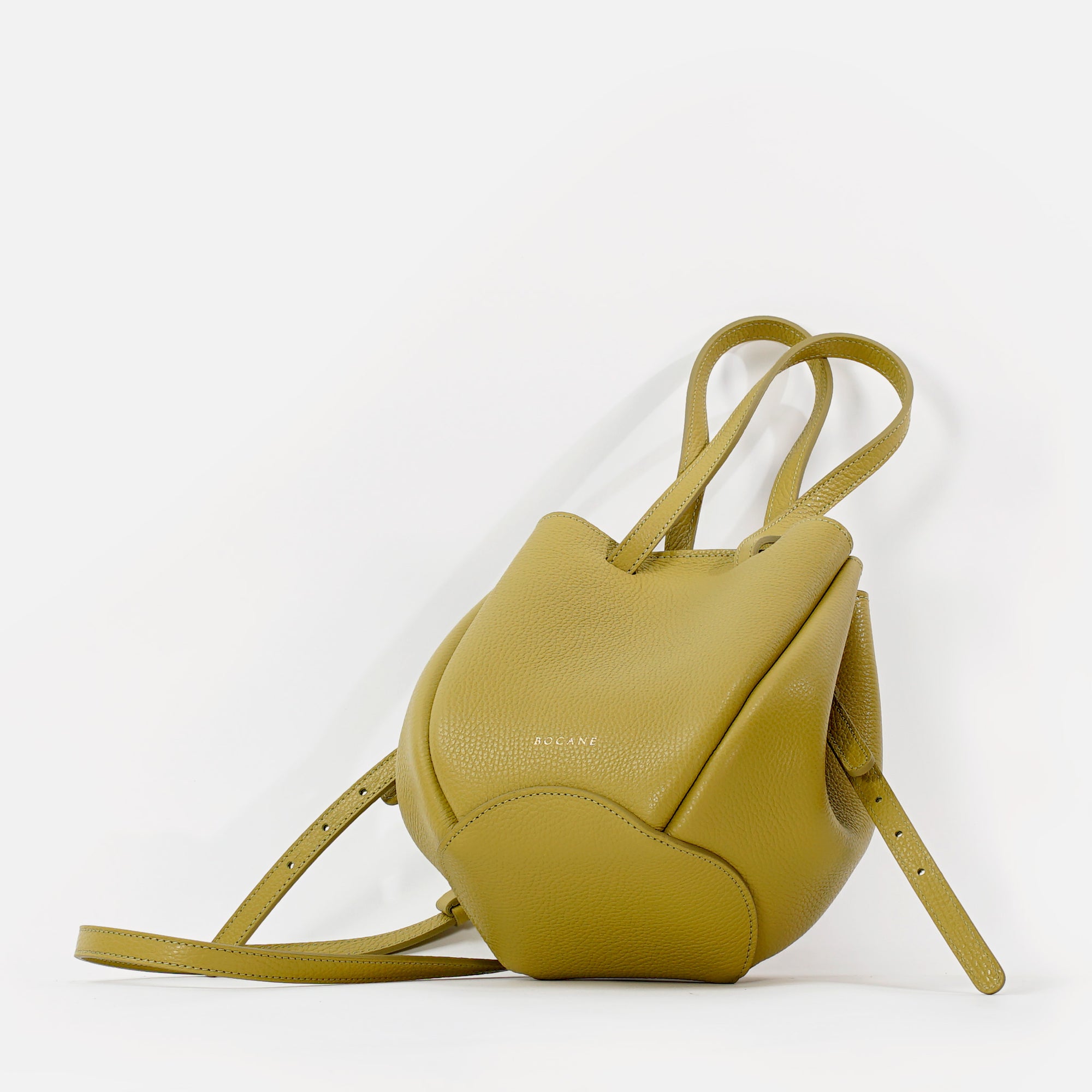 Mini Pétale Bag, Textured Leather, Vinaigrette Green, with Extras
