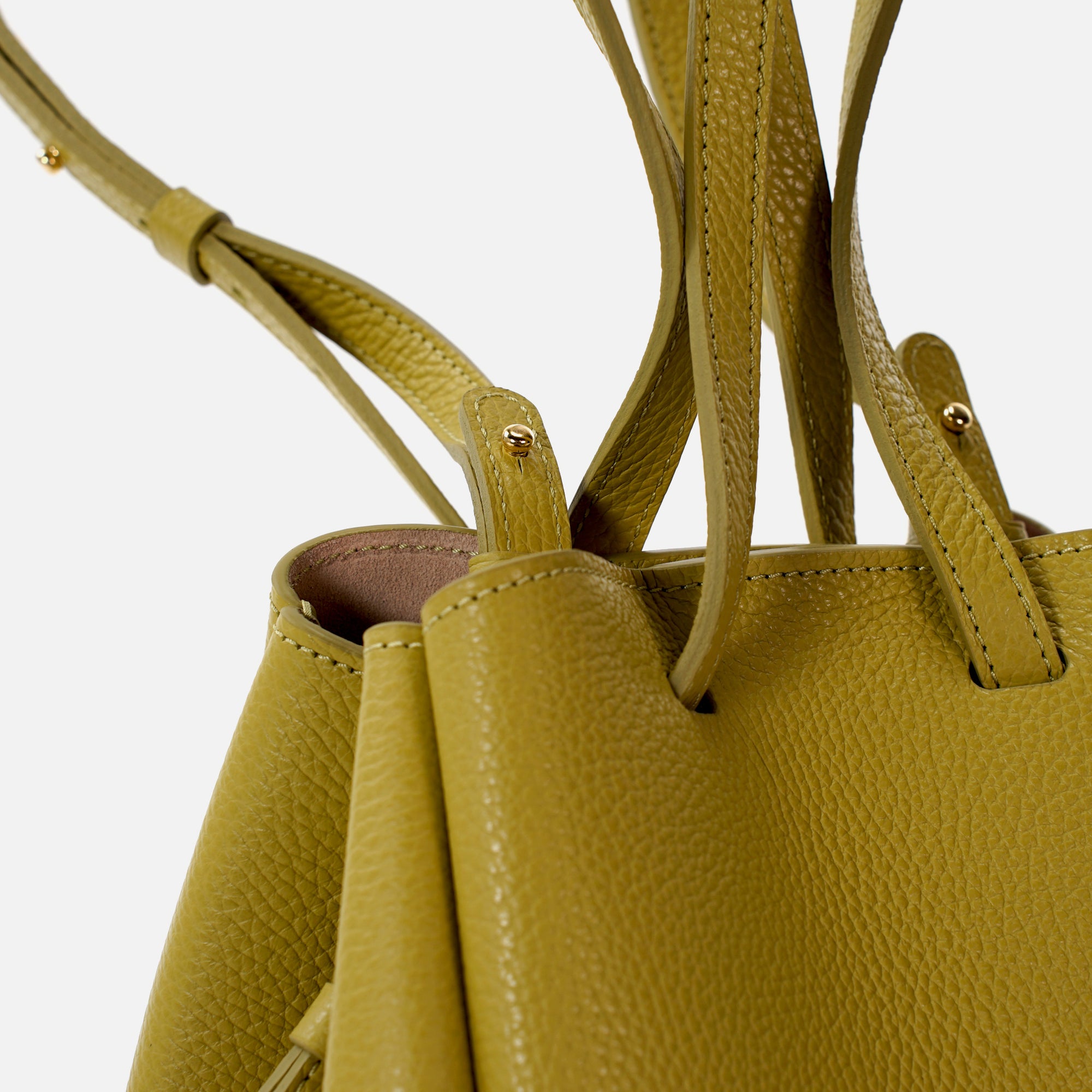 Mini Pétale Bag, Textured Leather, Vinaigrette Green, with Extras