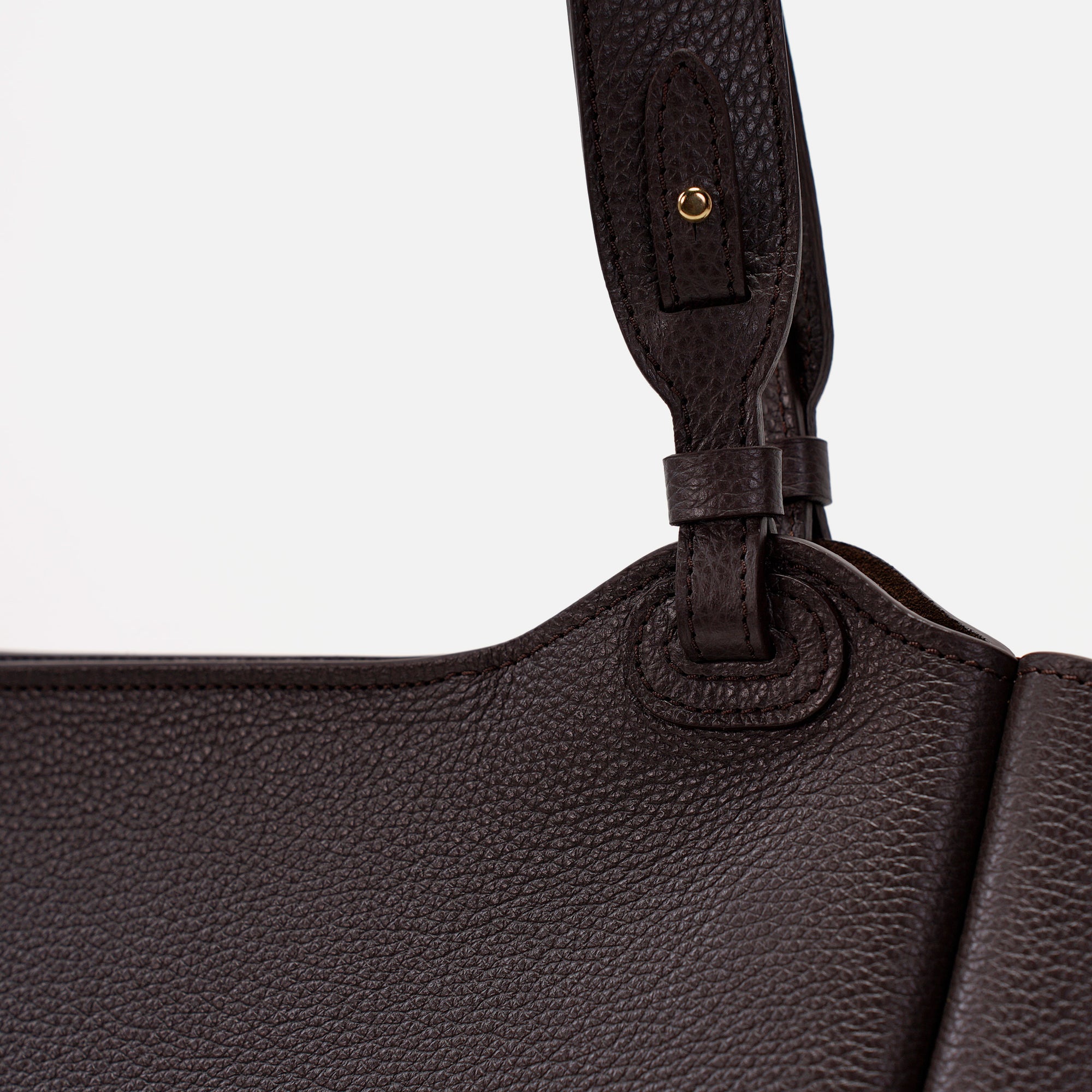 Orée Bag, Textured Leather, Dark Chocolate