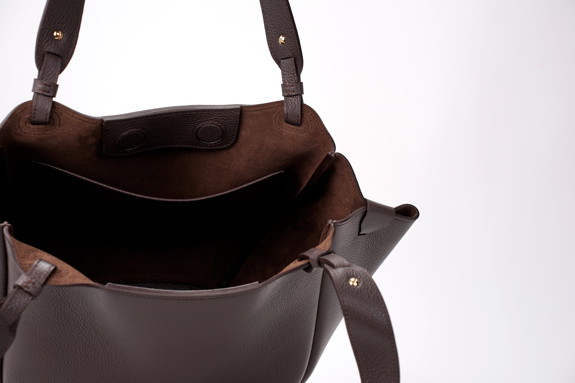 Orée Bag, Textured Leather, Dark Chocolate