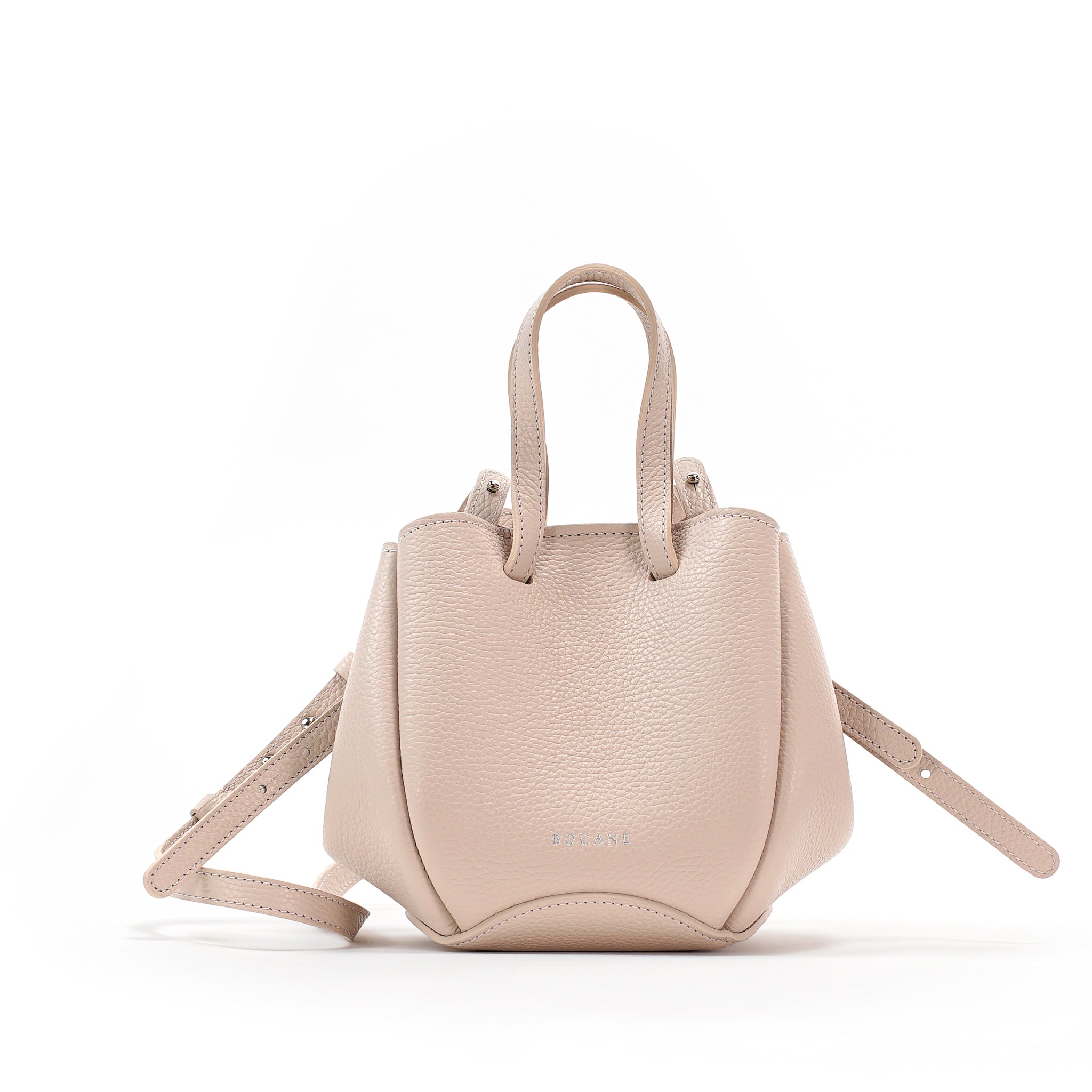 Mini Pétale Bag, Textured Leather, Vanilla Rose Cream, with Extras