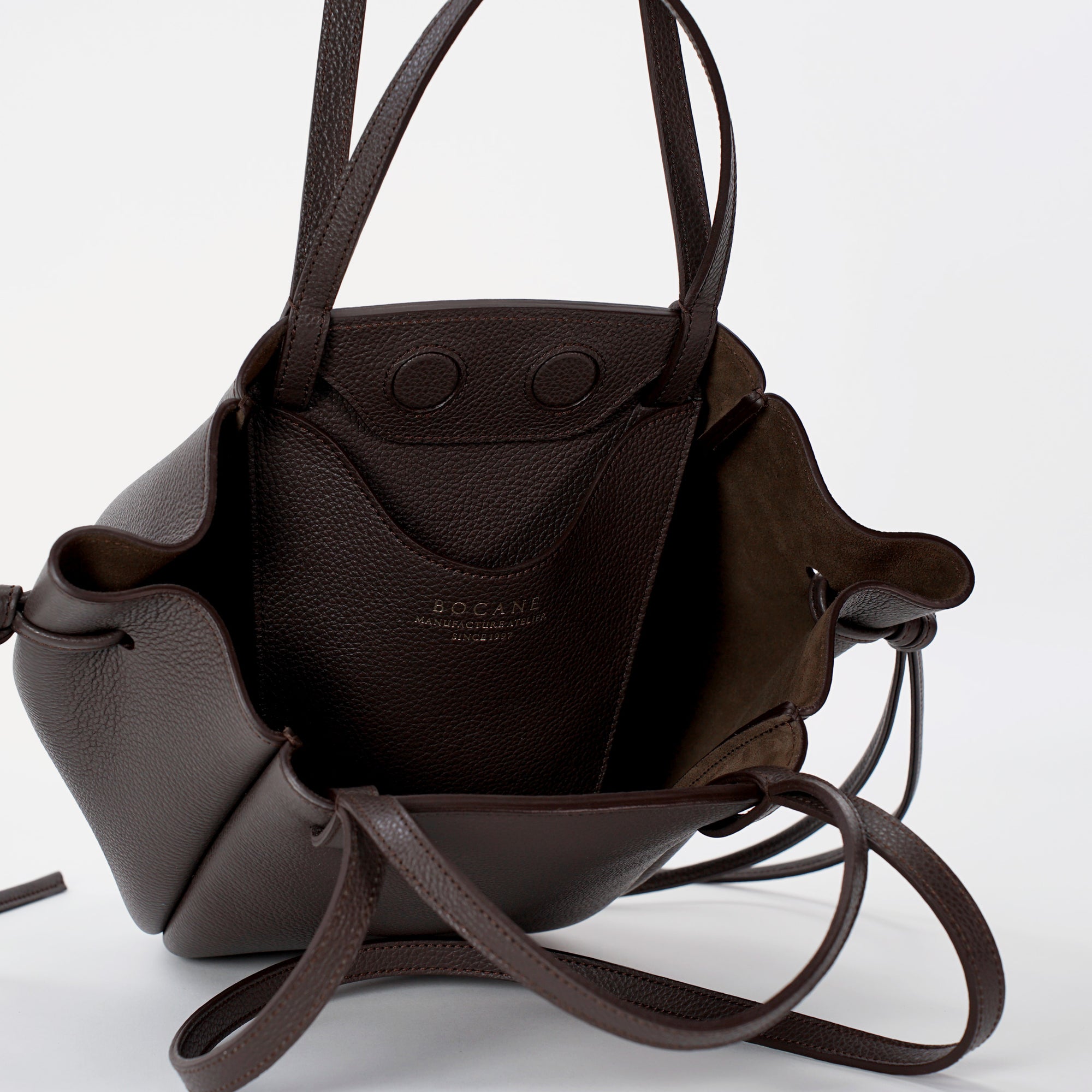 Voulez-Vous Bag, Textured Leather, Dark Chocolate