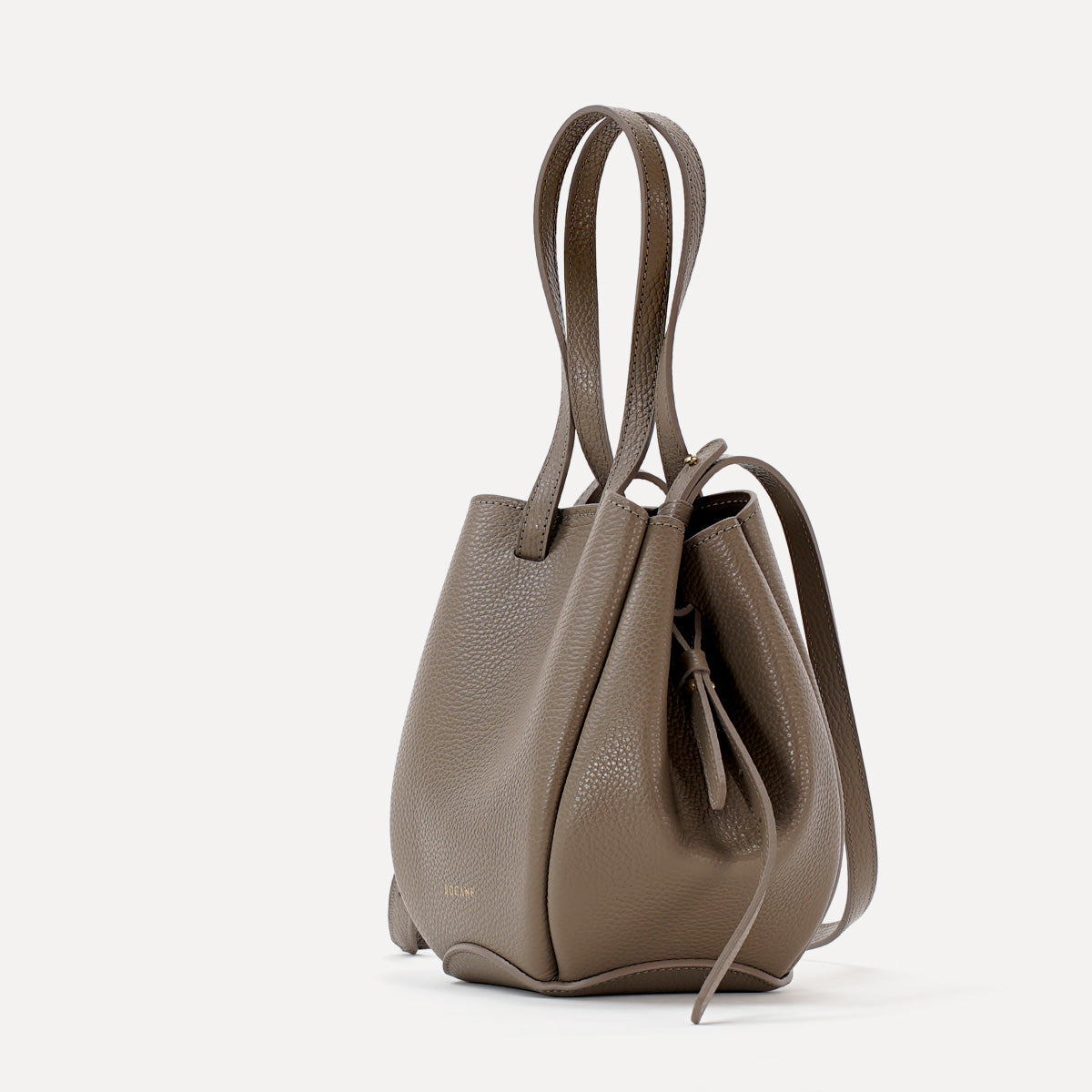 Mini Pétale Bag, Textured Leather, Dark Greige, with Extras