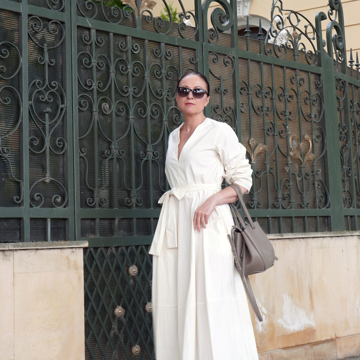 Mini Pétale Bag, Textured Leather, Dark Greige, with Extras