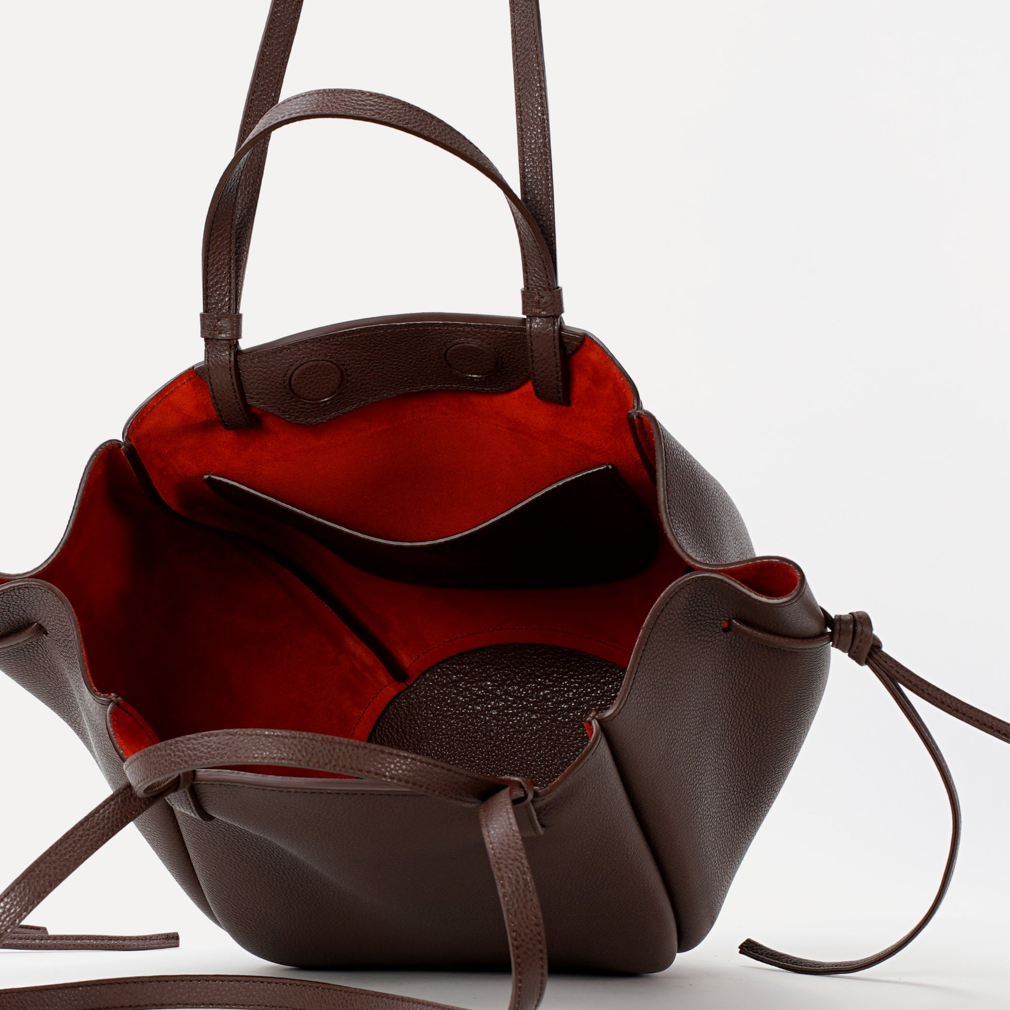 Maxi Voulez-Vous Bag, Textured Leather, Chocolate