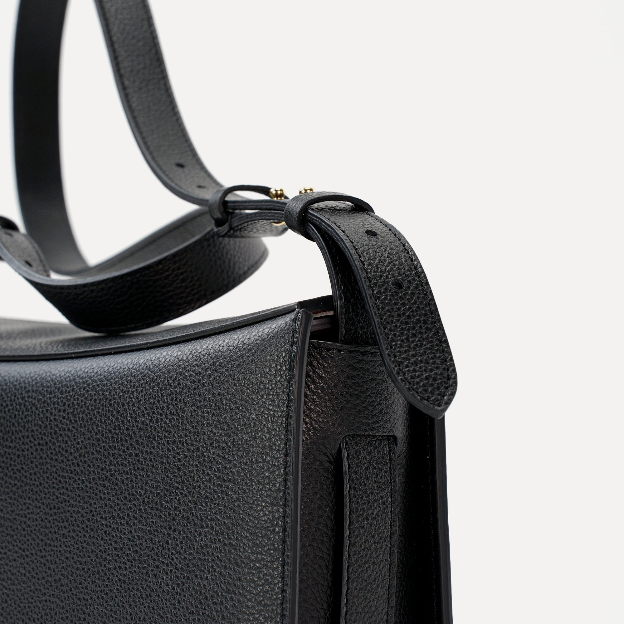 Maxi Demoiselle Bag, Textured Leather, Black