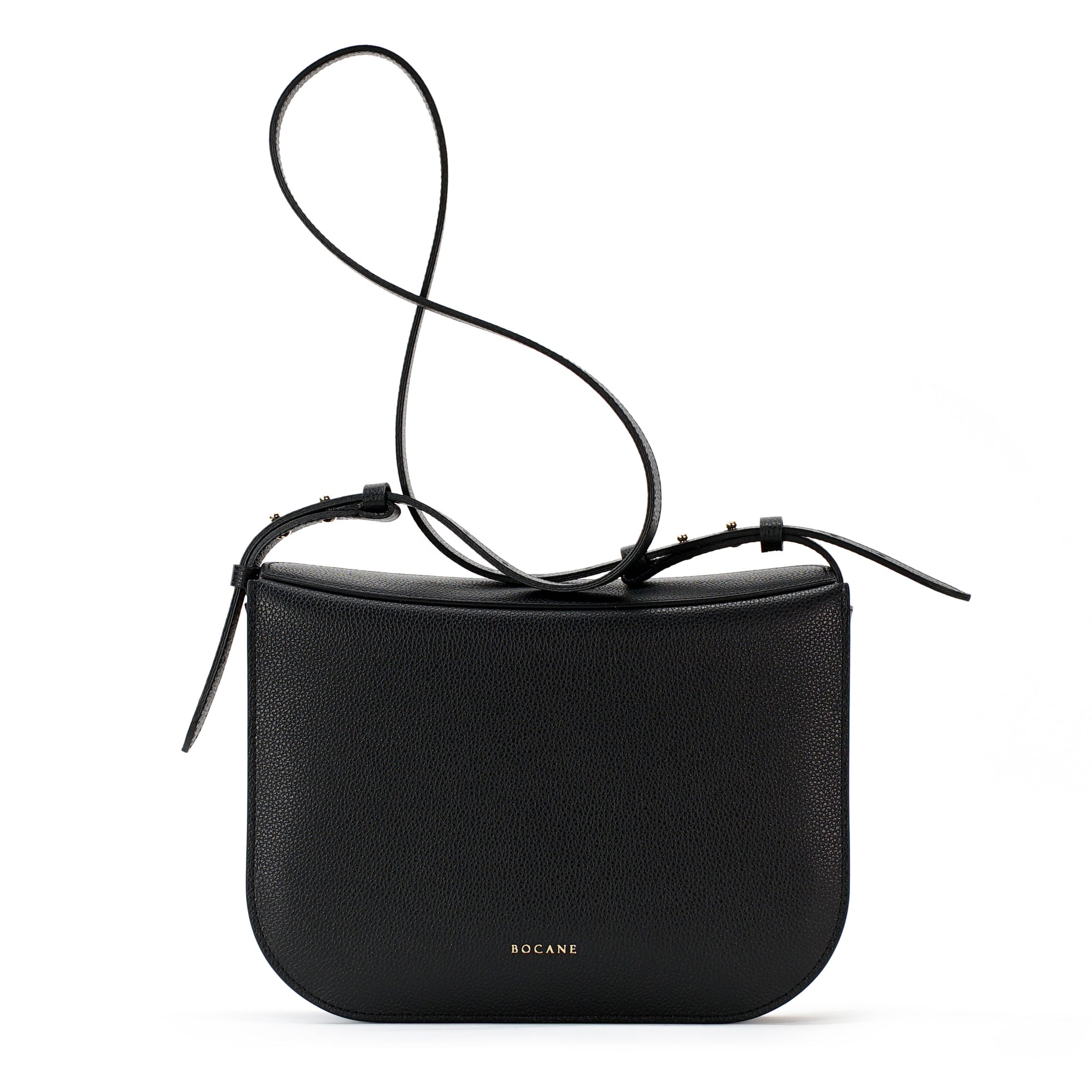 Maxi Demoiselle Bag, Textured Leather, Black