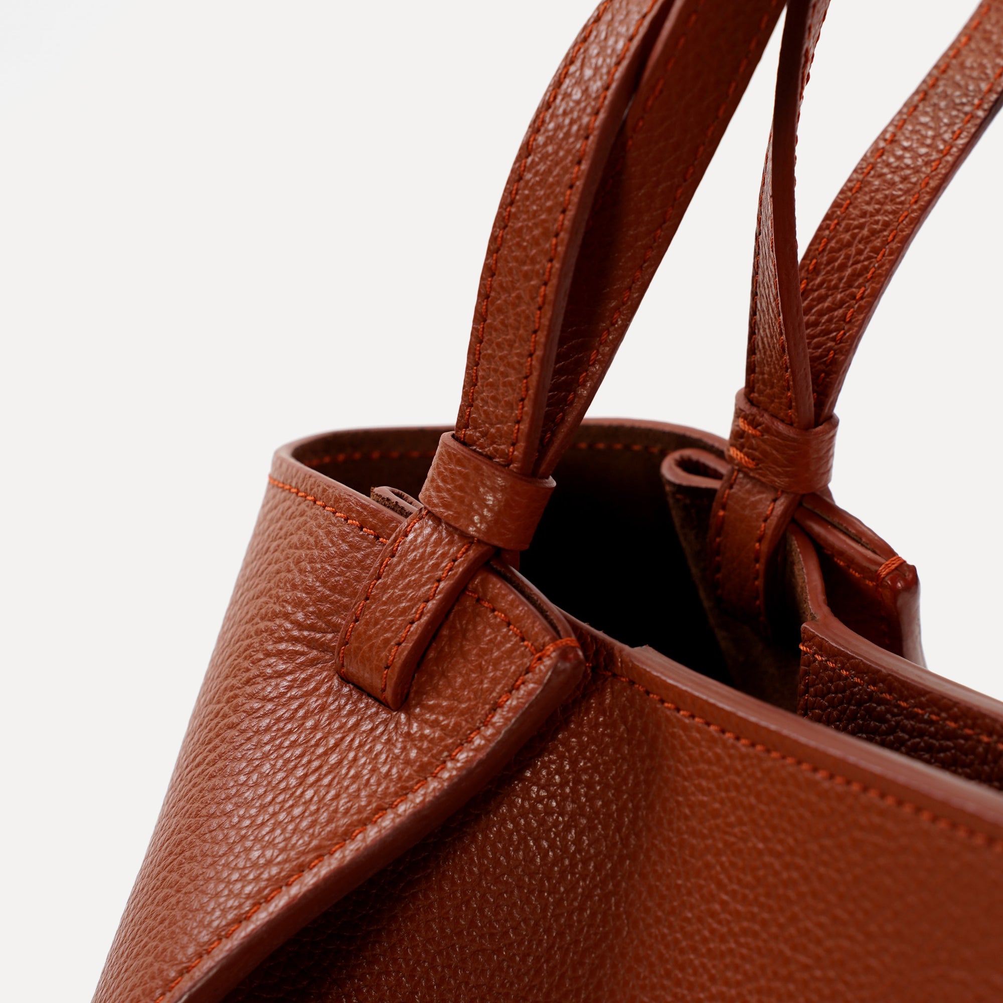 Amarante Bag, Textured Leather, Chocolate