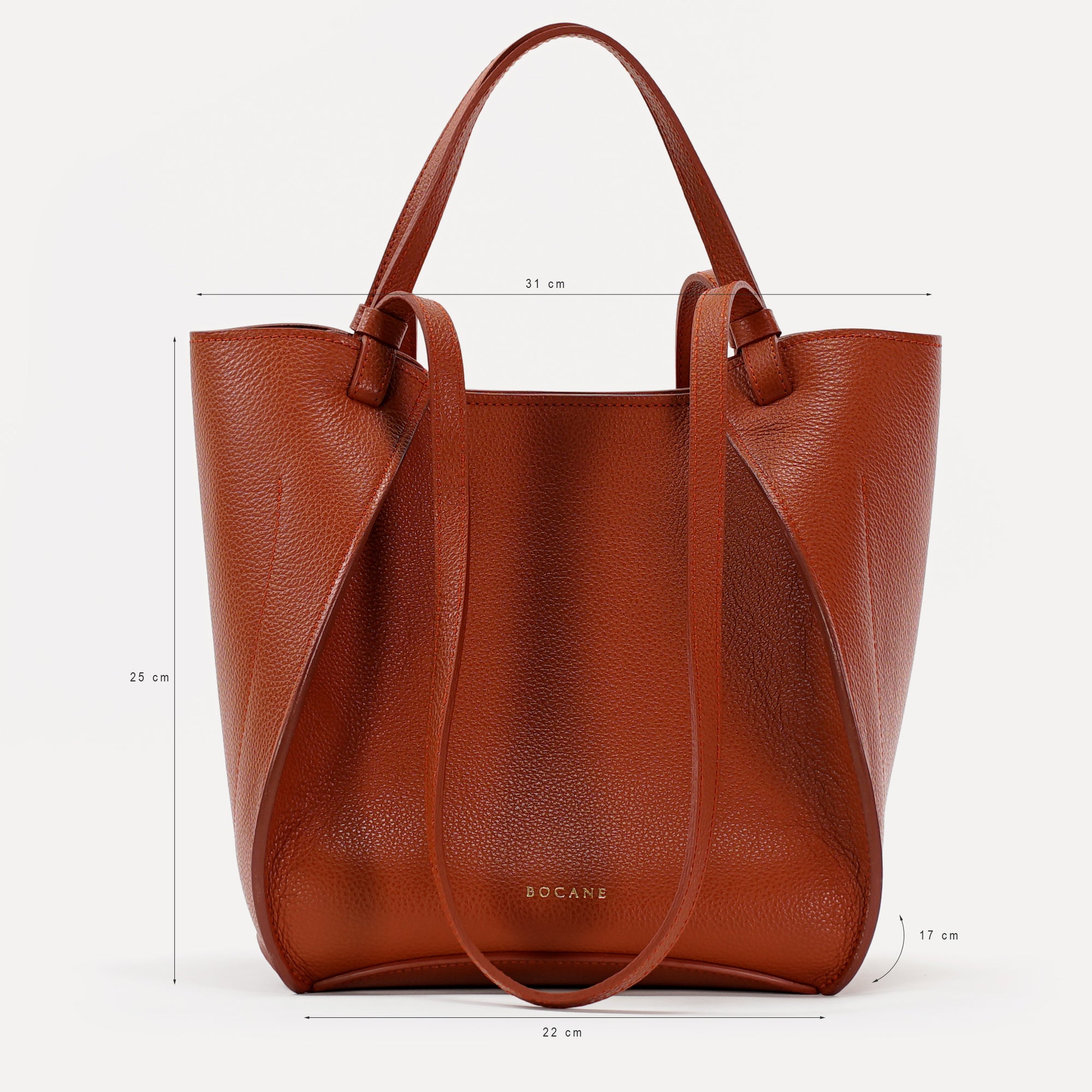 Amarante Bag, Textured Leather, Chocolate