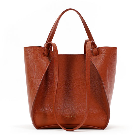 Amarante Bag, Textured Leather, Chocolate