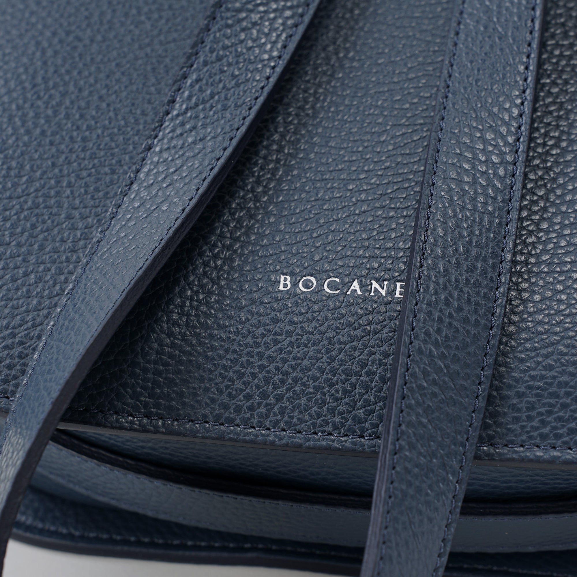 Midi Demoiselle Bag, Textured Leather, Avio Blue