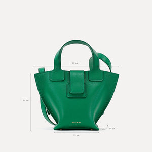 Caprice Bag, Textured Leather, Elf Green Color