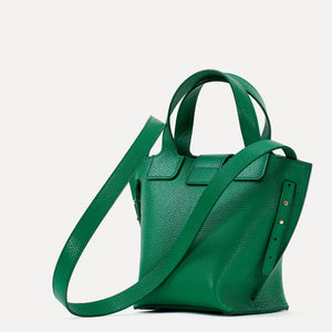 Caprice Bag, Textured Leather, Elf Green Color