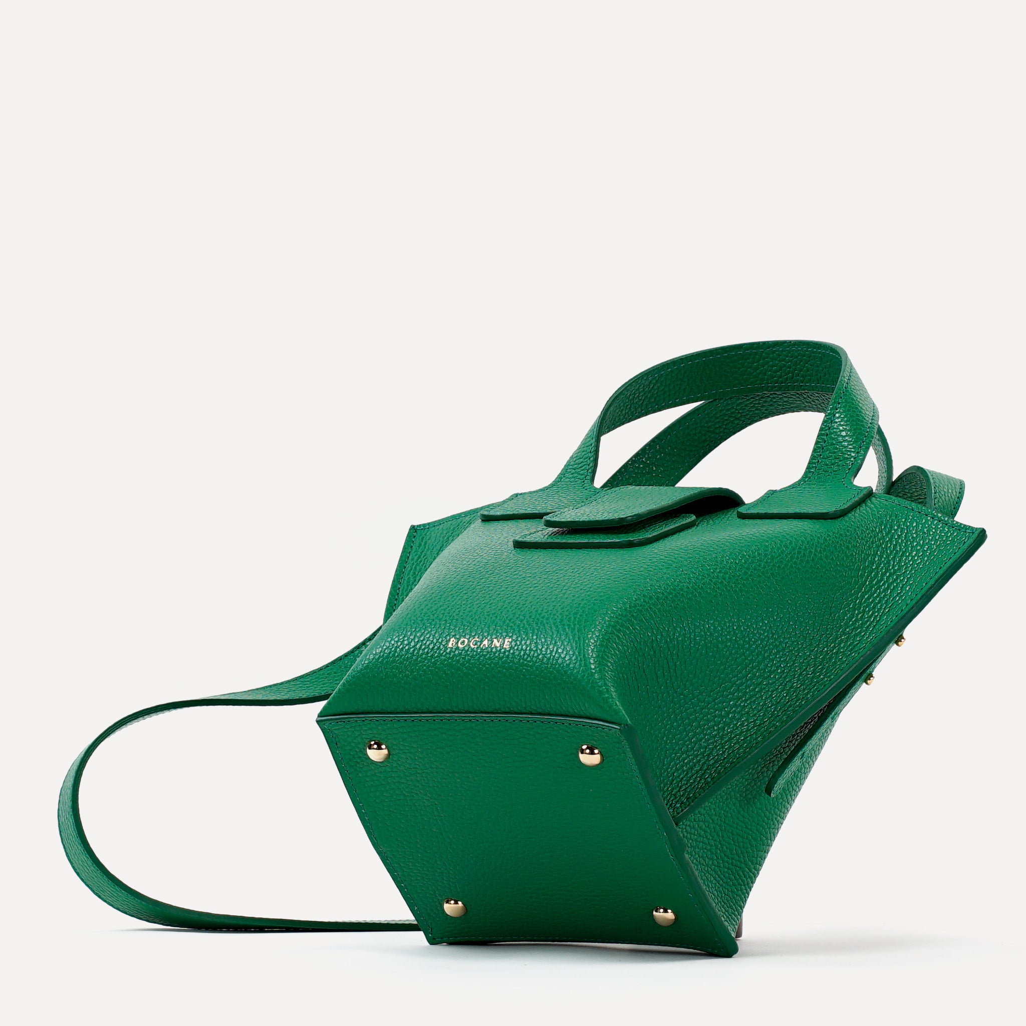 Caprice Bag, Textured Leather, Elf Green Color