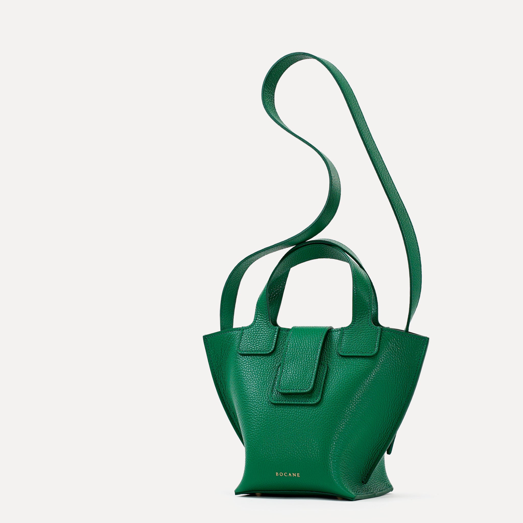 Caprice Bag, Textured Leather, Elf Green Color