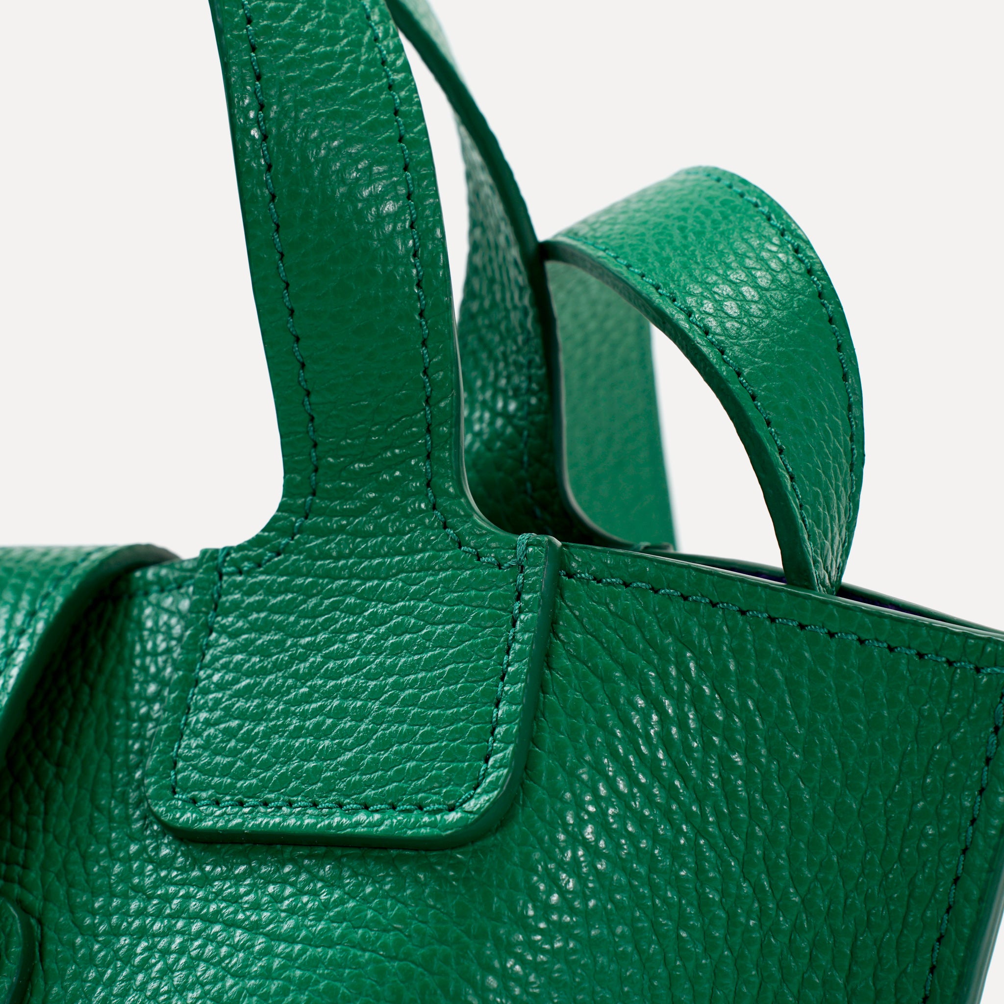 Caprice Bag, Textured Leather, Elf Green Color