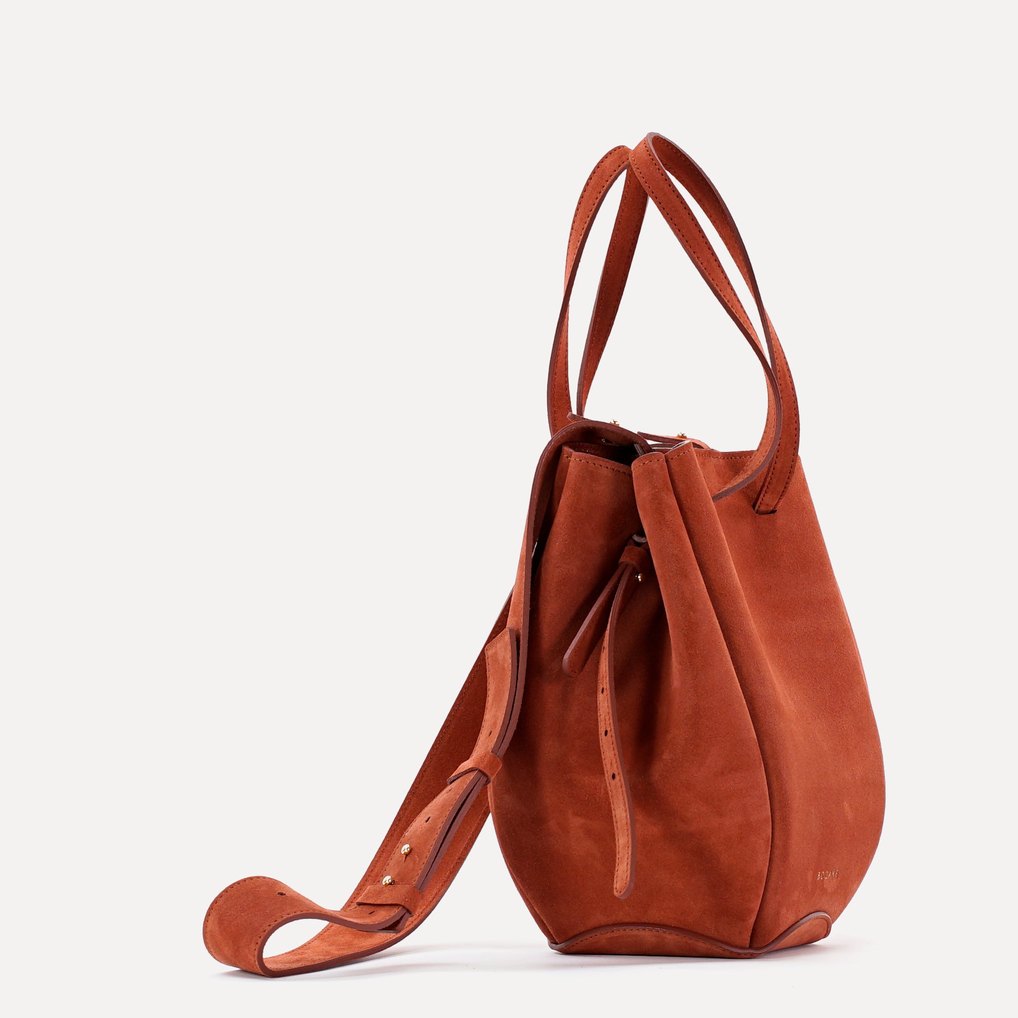 Pétale Bag, Suede Leather, Rust Color