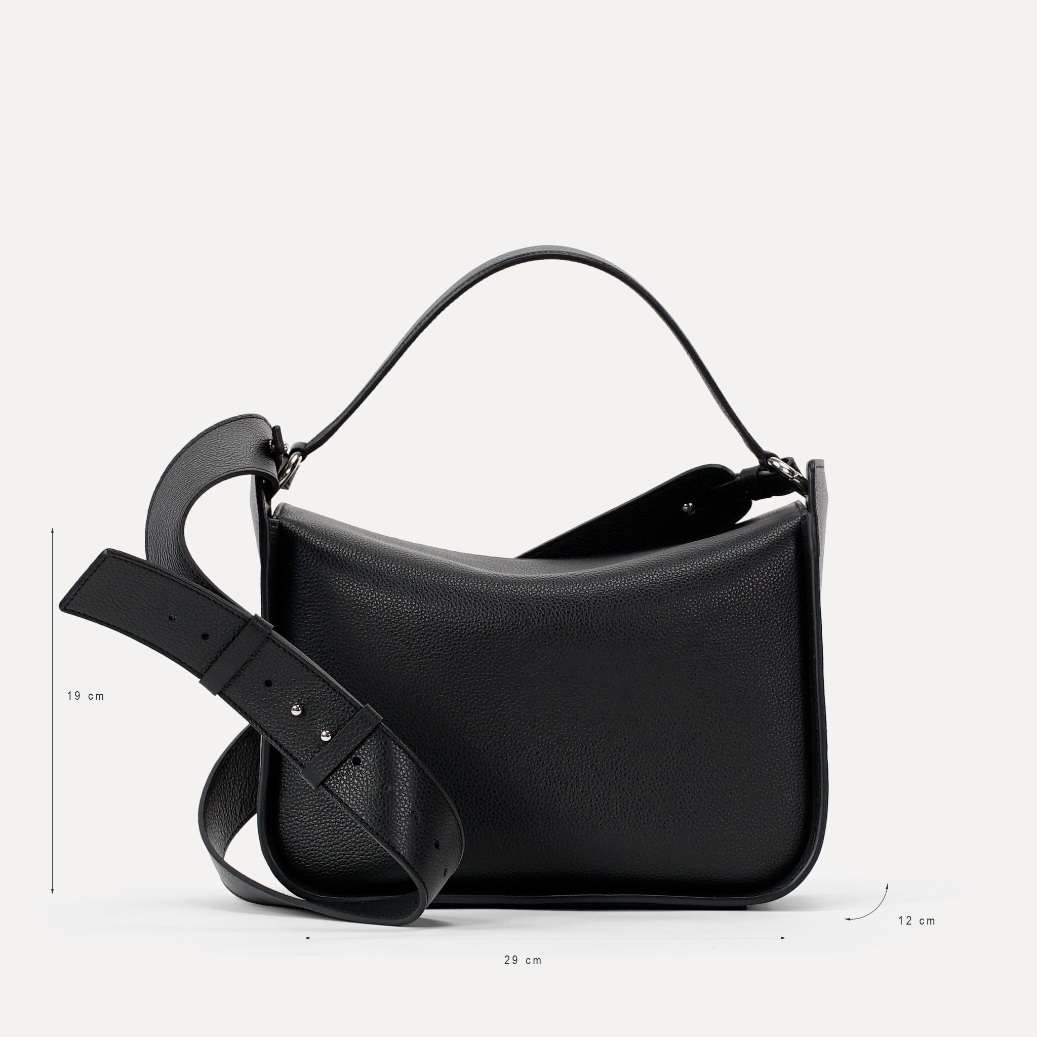 Toujours Maxi Bag, Textured Leather, Black