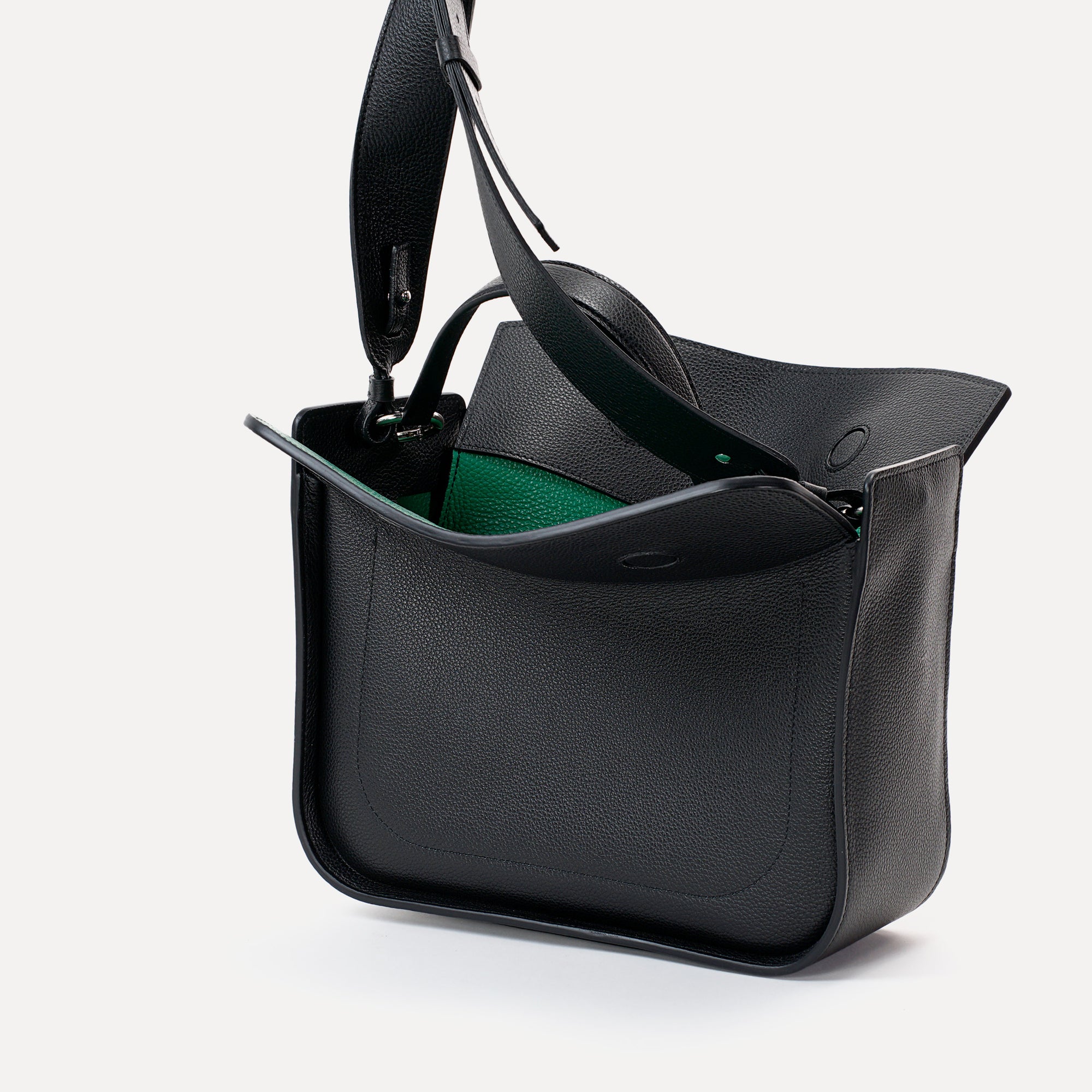 Toujours Maxi Bag, Textured Leather, Black
