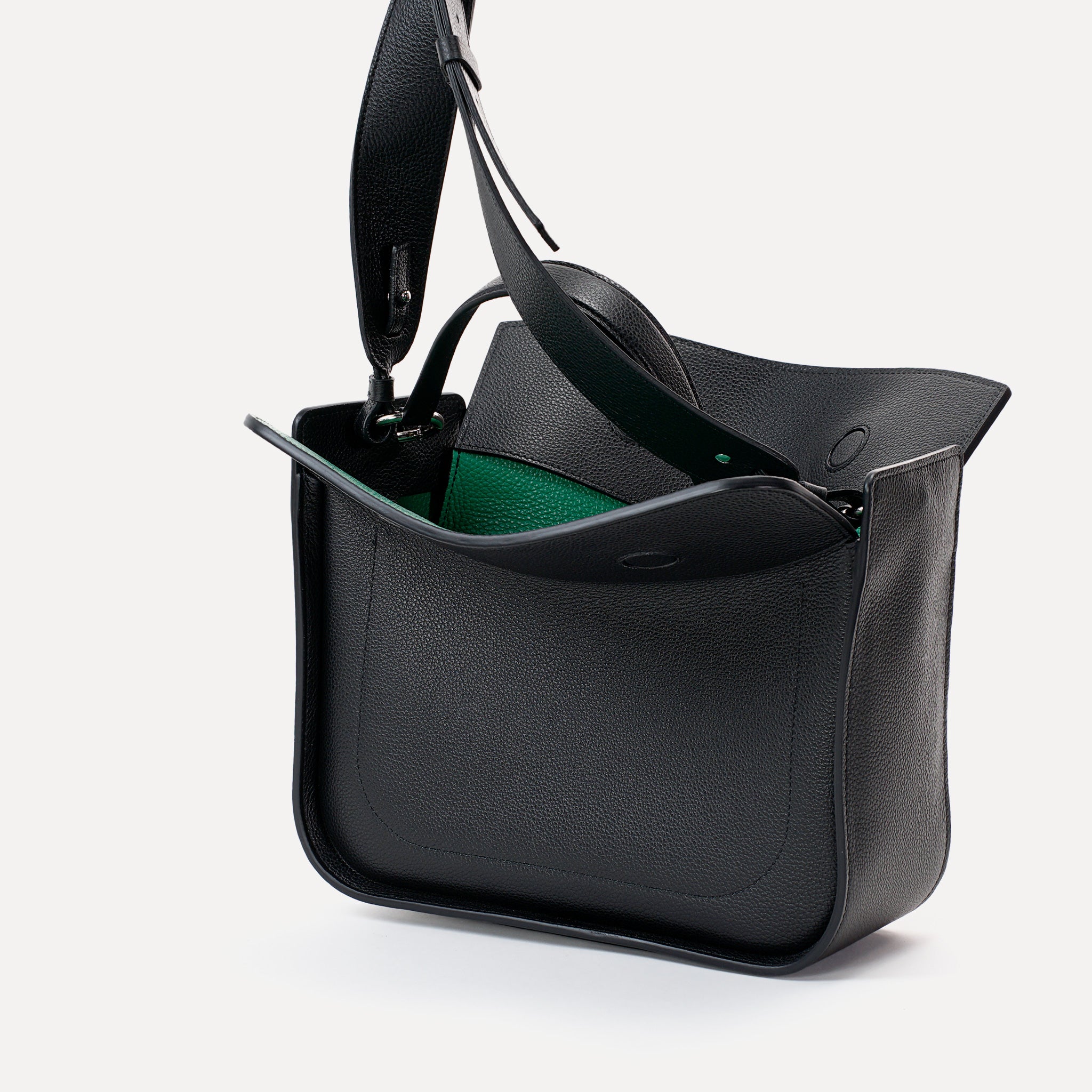 Toujours Maxi Bag, Textured Leather, Black