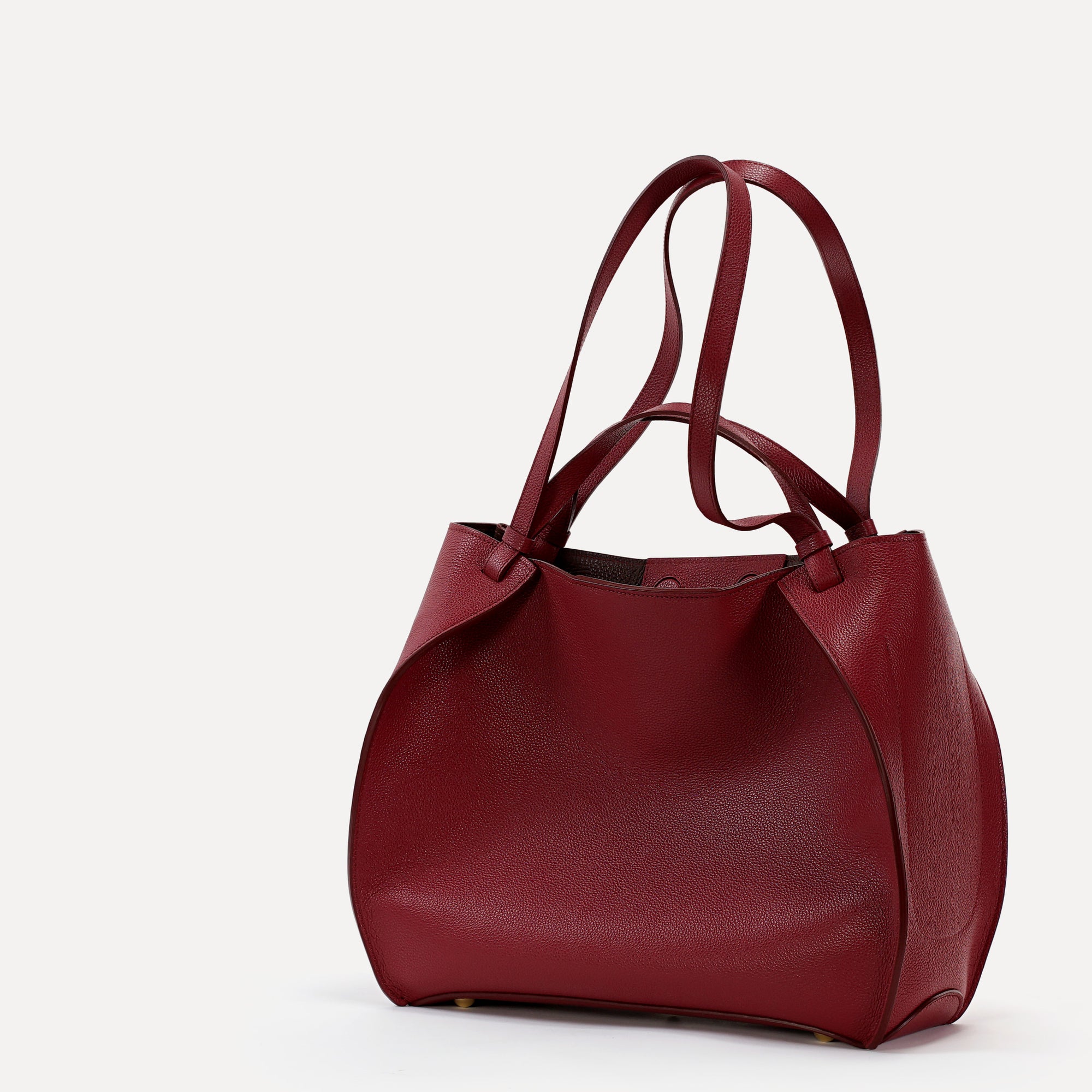 Amarante Bureau Maxi Bag, Textured Leather, Euphoria Red