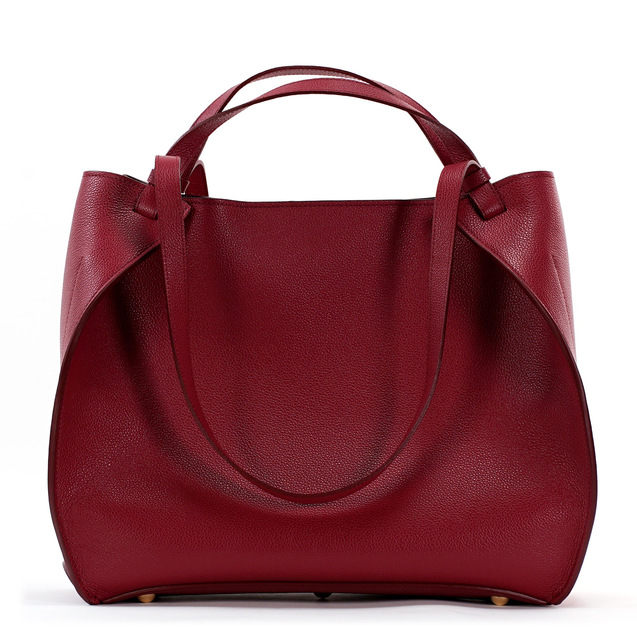Amarante Bureau Maxi Bag, Textured Leather, Euphoria Red