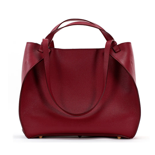 Amarante Bureau Maxi Bag, Textured Leather, Euphoria Red