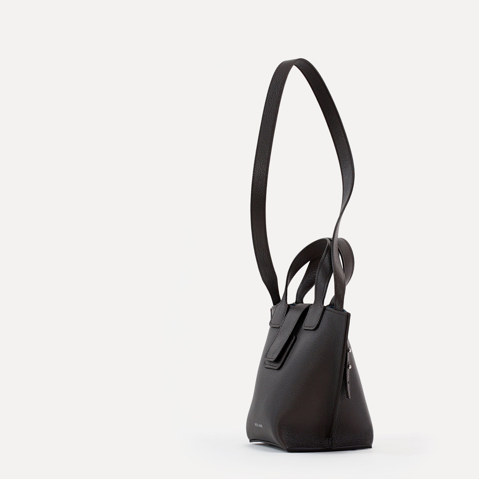 Caprice Bag, Textured Leather, Color Dark Chocolate