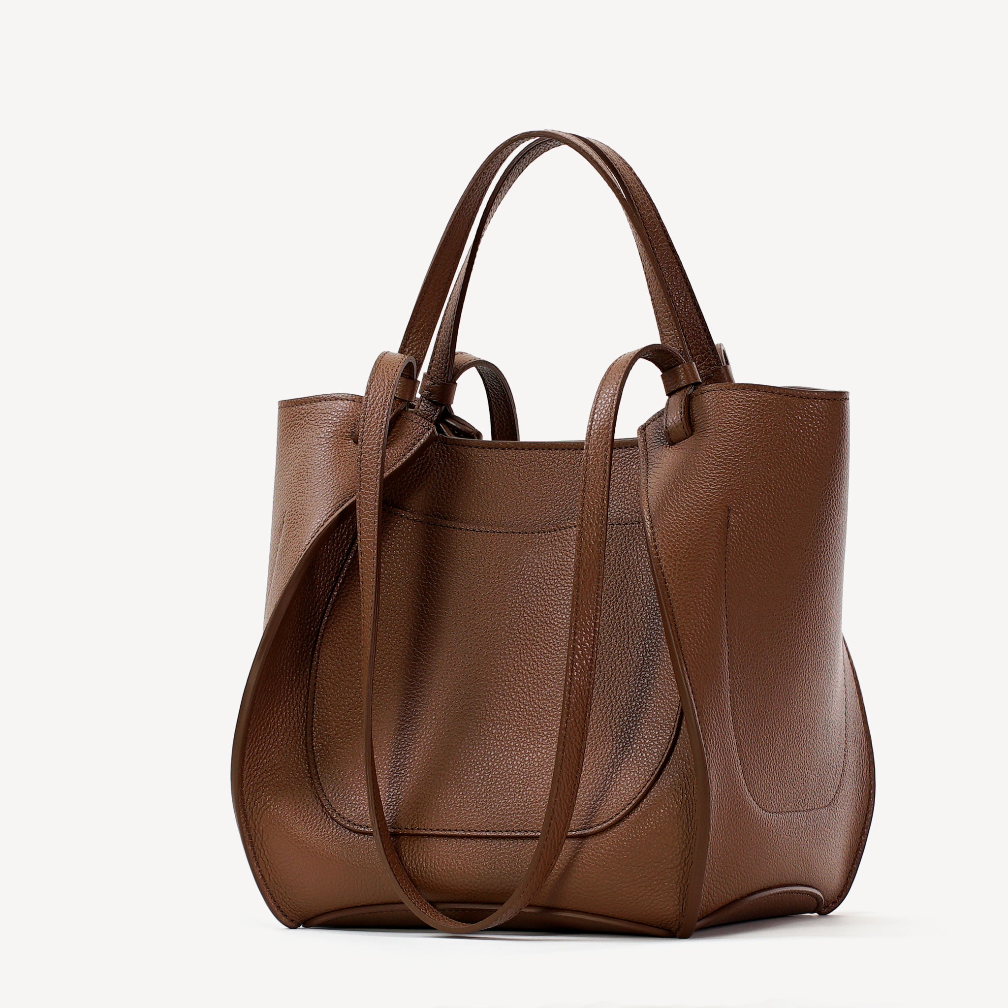 Amarante Bag, Textured Leather, Hazelnut