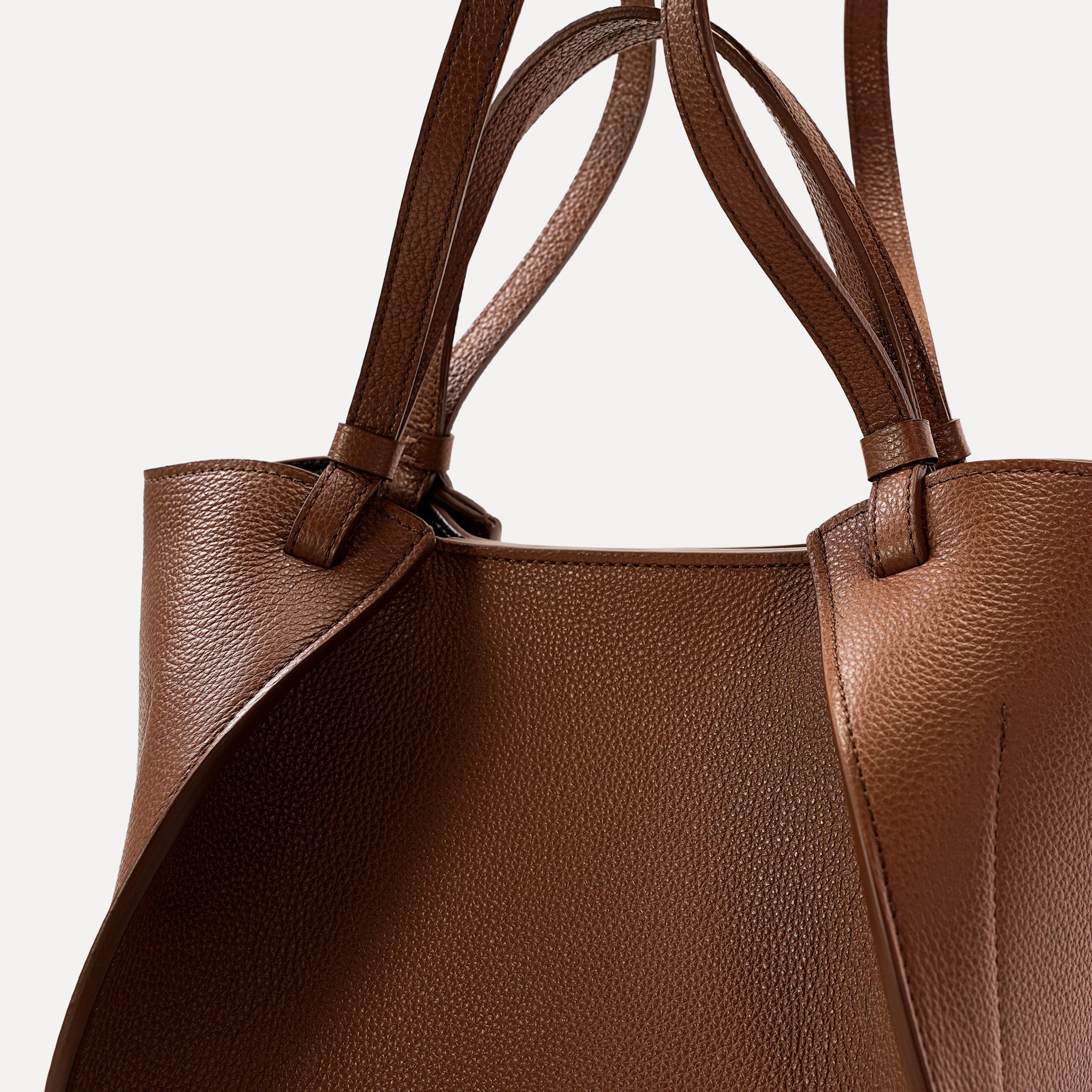 Amarante Bag, Textured Leather, Hazelnut