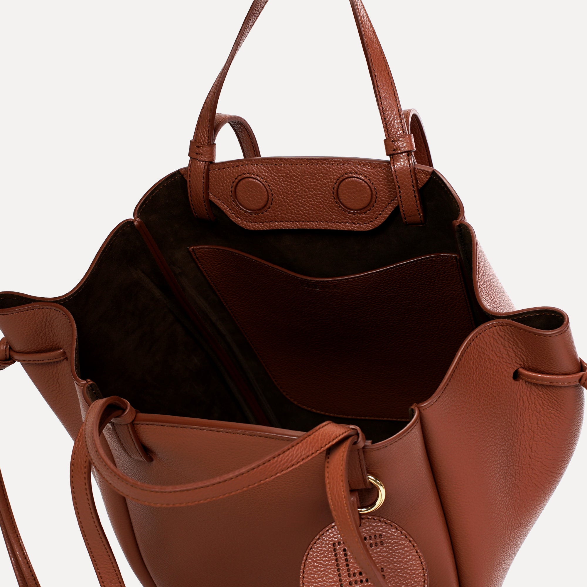 Maxi Voulez-Vous Bag, Textured Leather, Cinnamon