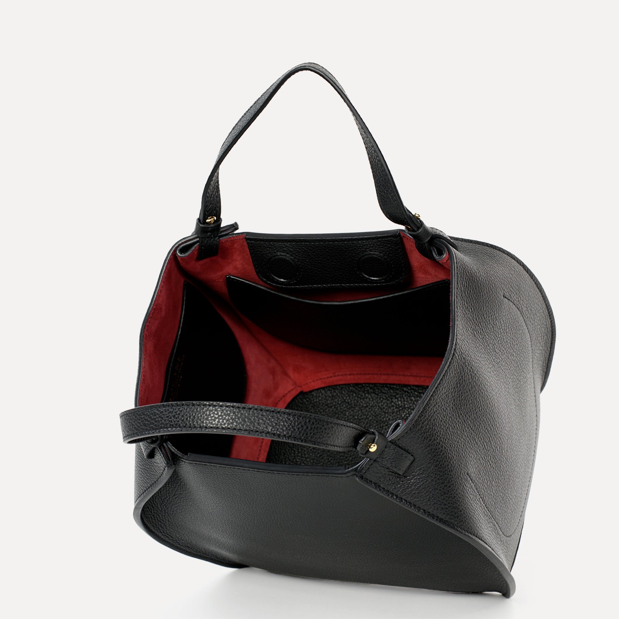 Amarante Bag, Textured Leather, Black