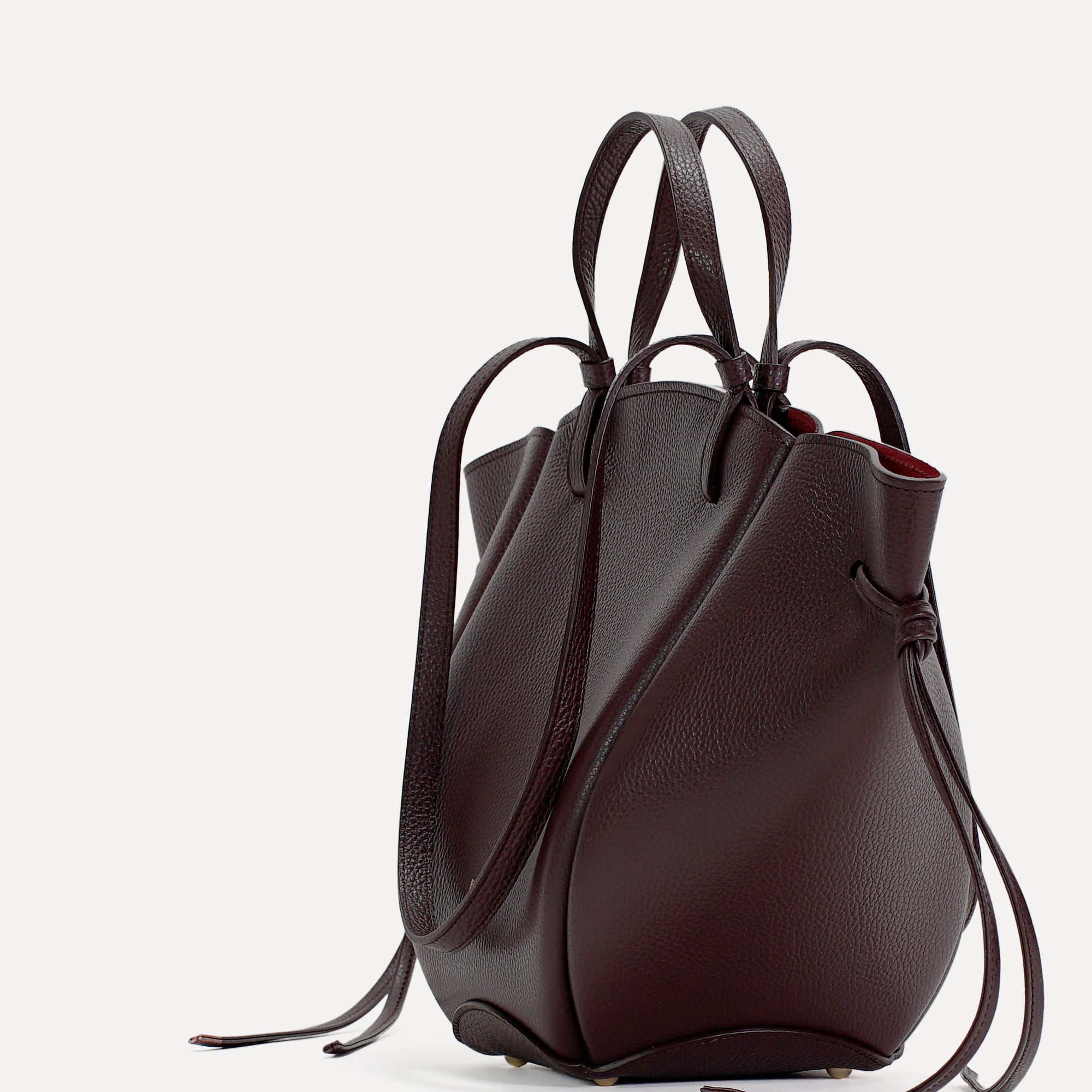 Voulez-Vous Midi Bag, Textured Leather, Burgundy