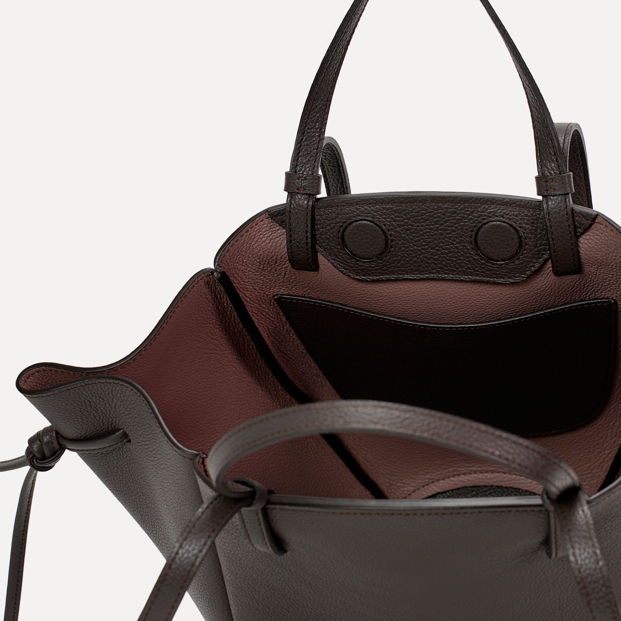 Voulez-Vous Midi Bag, Textured Leather, Dark Chocolate