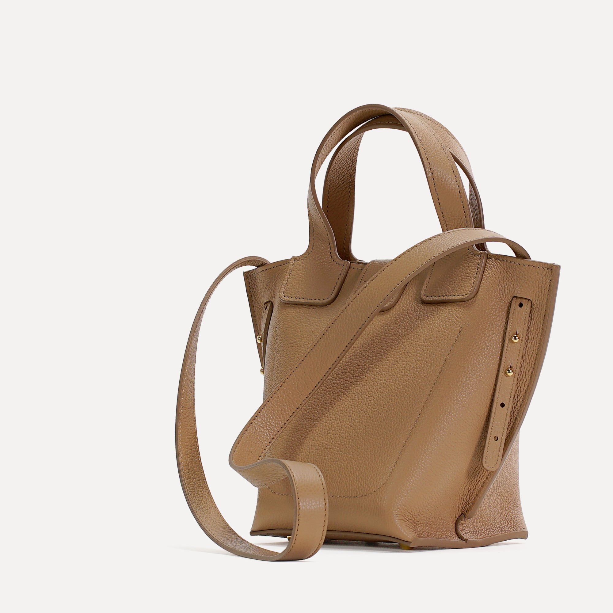 Caprice Bag, Textured Leather, Cappuccino Color