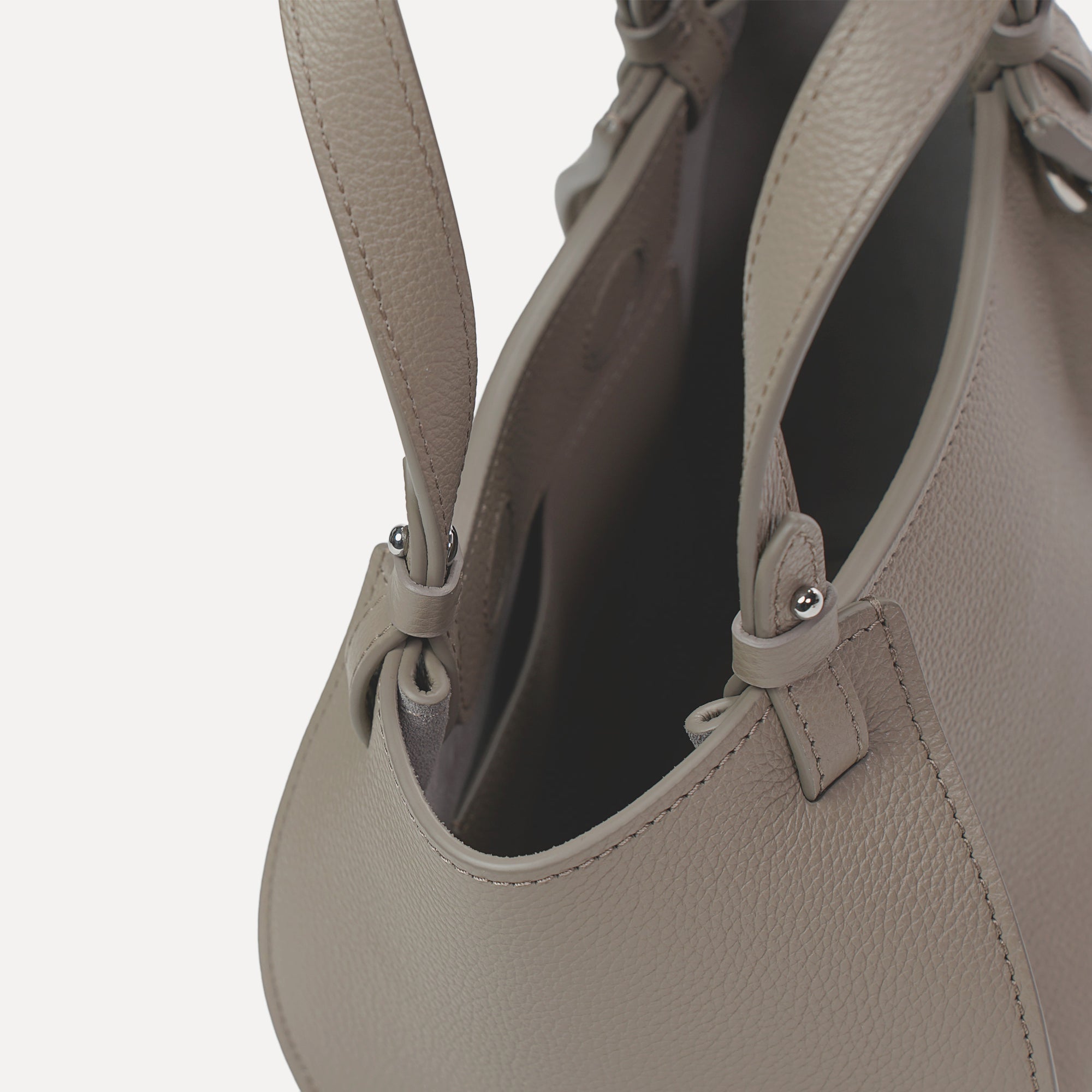 Amarante Bag, Textured Leather, Greige