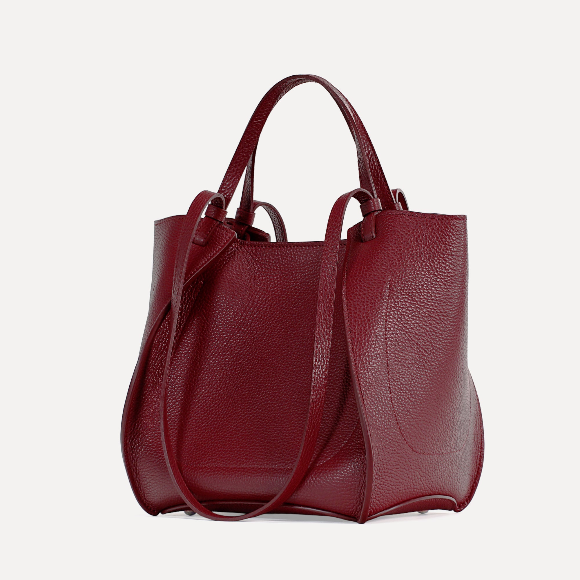 Amarante Bag, Textured Leather, Cranberry Red