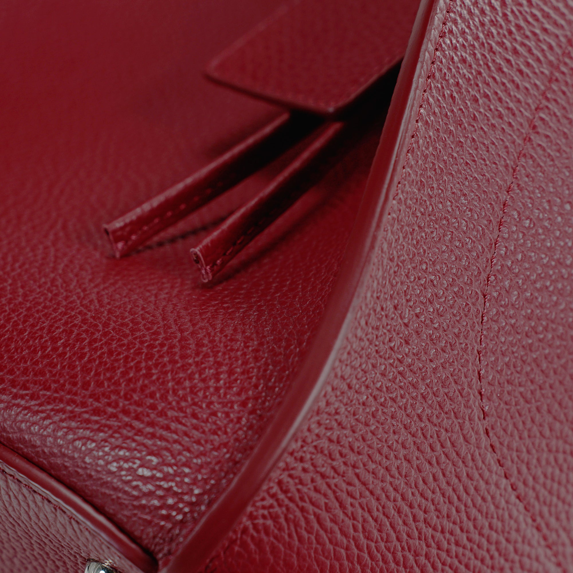 Amarante Bag, Textured Leather, Cranberry Red