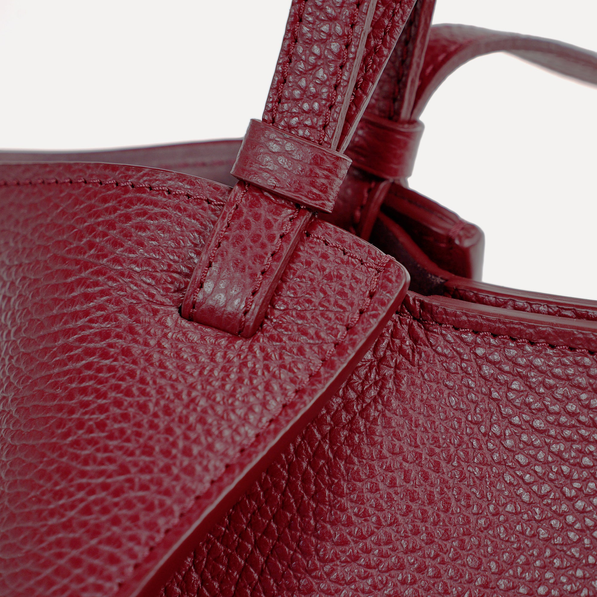 Amarante Bag, Textured Leather, Cranberry Red