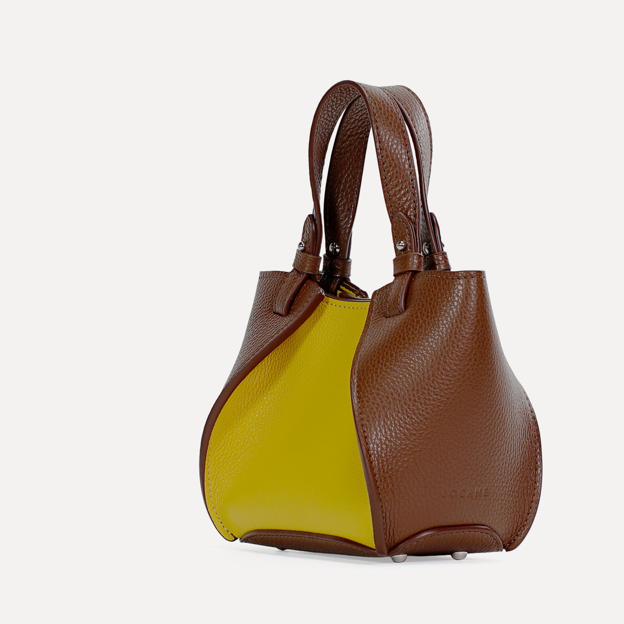 Amarante Petit Bag, Textured Leather, Solar Yellow - Nocciola