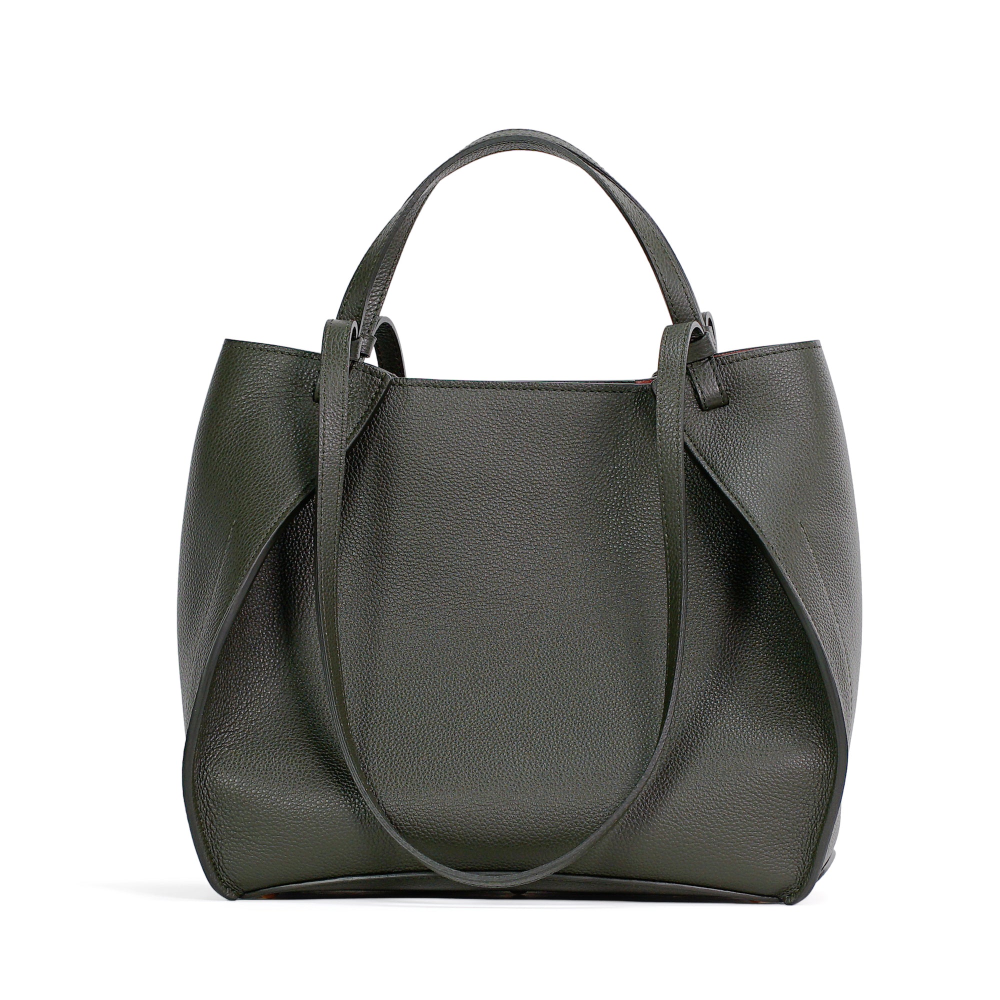 Amarante Bureau Bag, Textured Leather, Loden Green