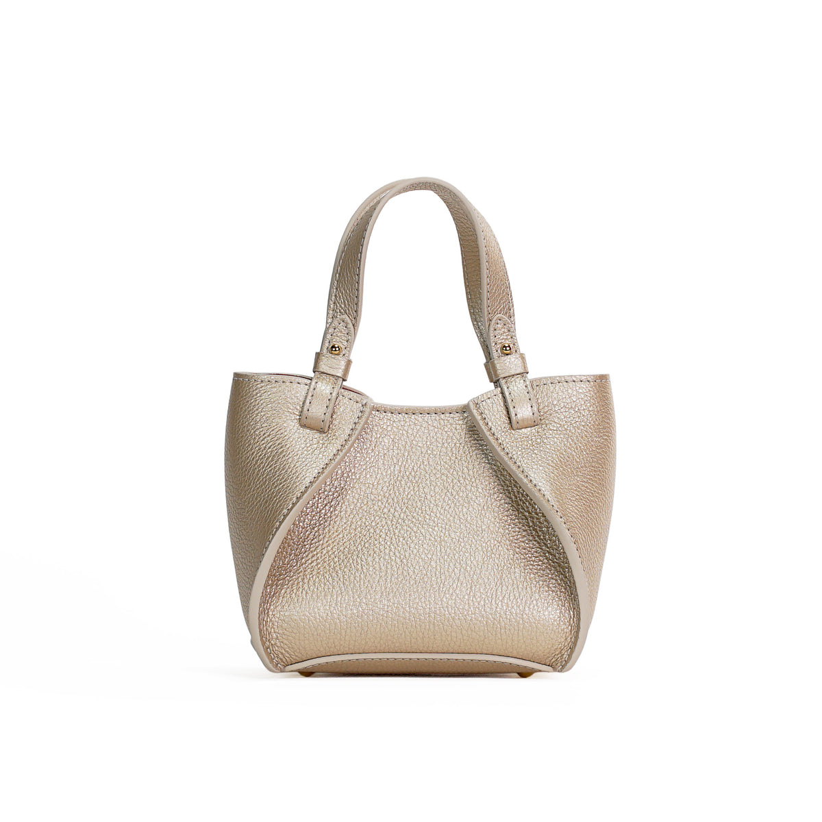 Amarante Petit Bag, Textured Leather, Light Gold
